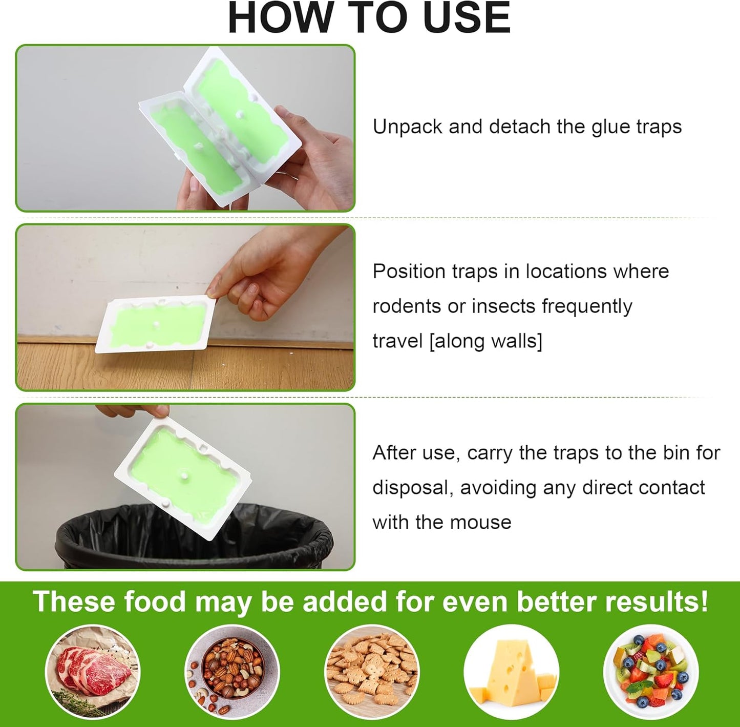 Qualirey 12 Pack Mouse Glue Trap, Super Sticky Traps Mouse Size for Mice and Rats, Pre-Scented, Non Toxic Mice Glue Boards, Rodent Sticky Pads Indoor for Home, Easy to Use, Pet Safe Pest Control