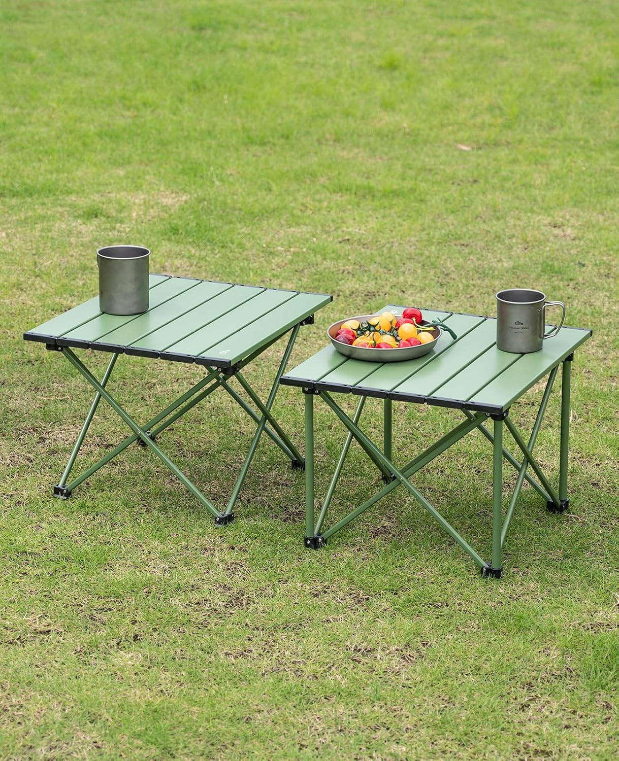 iClimb Ultralight Compact Camping Folding Table with Carry Bag (Reinforced Green - S)