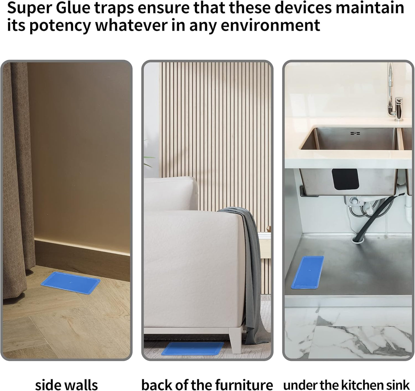 LULUCATCH Super Glue Traps 48 Pack for Mice & Snakes, Larger, Heavier Sticky Traps with Non-Toxic Glue. Sticky Mouse Traps Indoor, Easy to Set, Pet Safe Pest Control