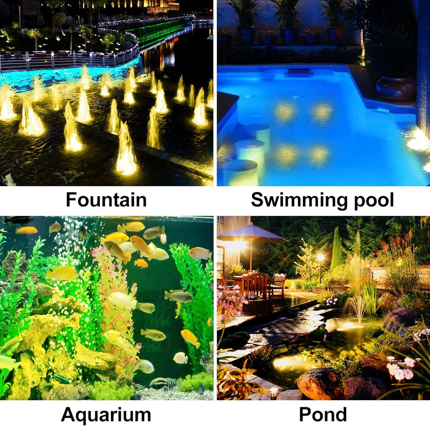 Solar Pond Lights, 18 LED Super Bright Underwater Spotlights LED Submersible Pond Light IP68 Waterproof Fountain Lights for Fish Aquarium Tank Garden Yard Pool Decor Warm White (3-in-1)
