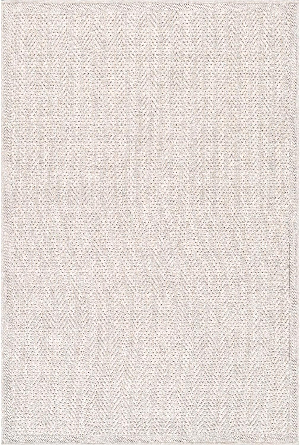 CAMILSON Easy Jute Rug 4x6, Indoor Outdoor Off-White Color Fiber Area Rugs for Living Room Patio and Kitchen Rug Herringbone Seagrass Woven Design Easy-Cleaning Washable Outside Carpet Alfombras 4 x 6