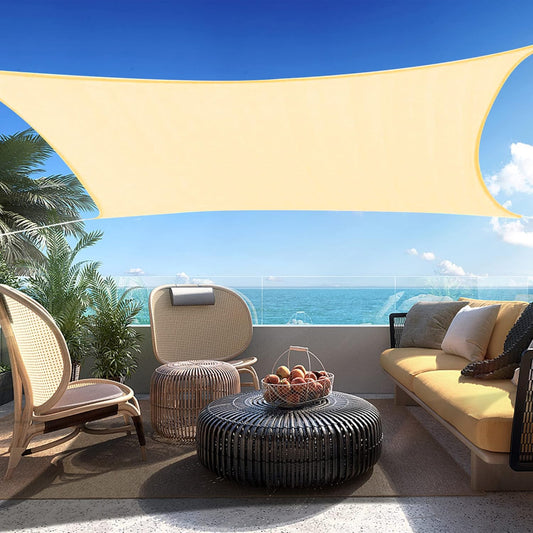 12' x 12' Beige Square Sun Shade Sail Canopy Durable Fabric UV Block Awning We Make Custom Sizes