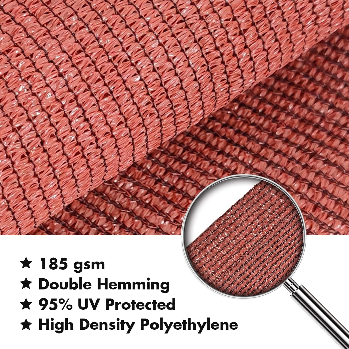 KANAGAWA 14'X22' Rust Red Custom Size Sun Shade Sail Rectangle UV Block Canopy Cover for Patio Backyard Lawn Garden Outdoor (Customized Available)