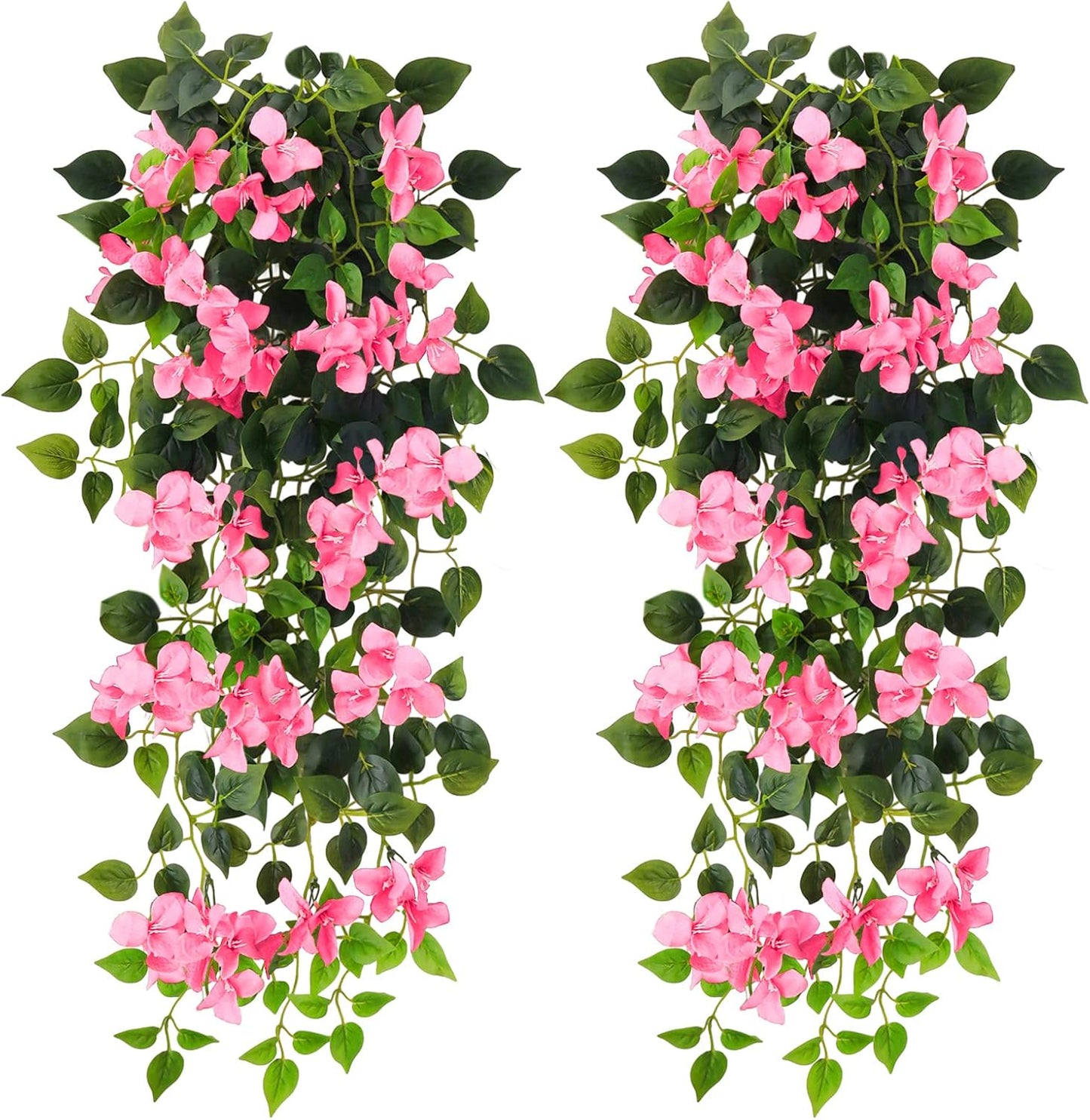 Artificial Hanging Flowers Bougainvillea, UV Resistant Fake Plastic Faux Flower Fabric Vine for Indoor Outdoor Garden Porch Eave Wedding Wall Décor