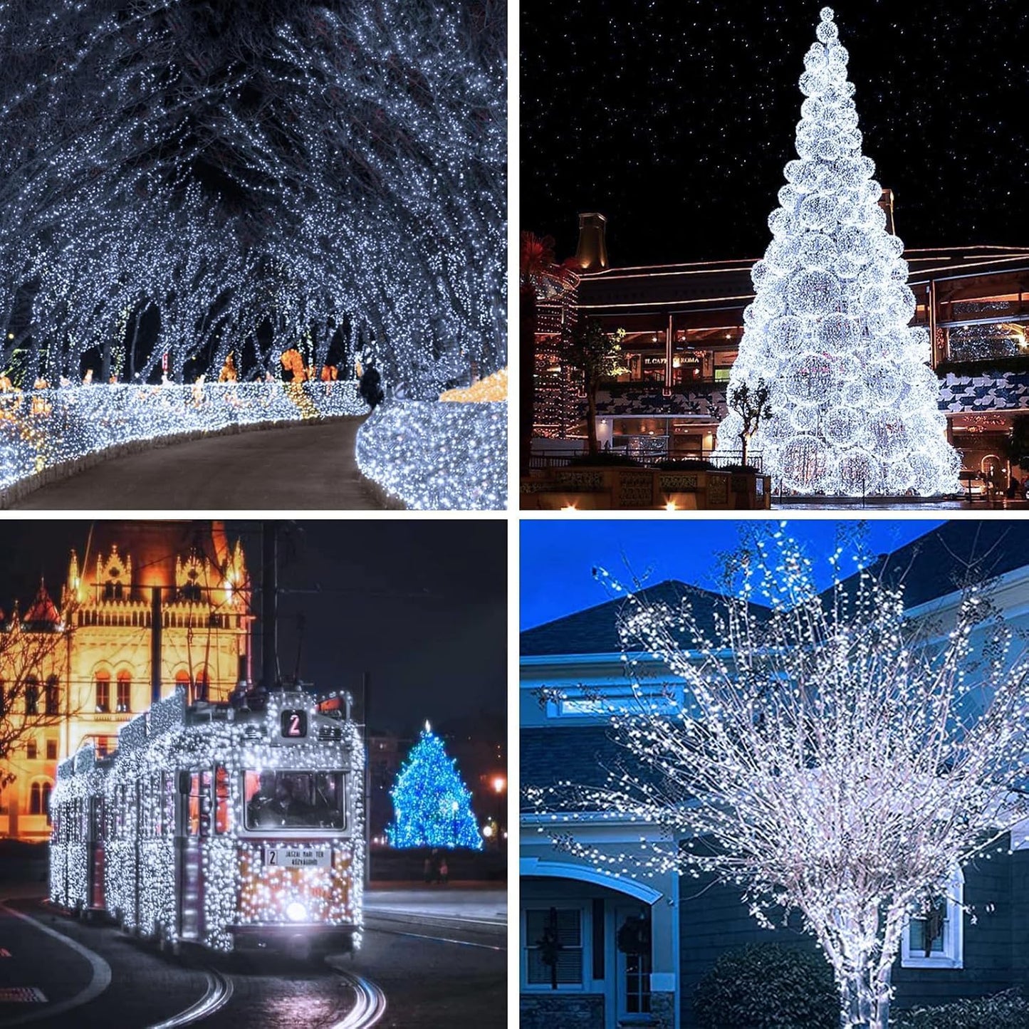 Solar String Lights Outdoor, Upgraded 2-Pack 80FT 200 LED Solar Twinkle Light for Outside, Waterproof Silver Wire 8 Modes Solar Fairy Lights for Garden Patio Tree Christmas Party Wedding (Cool White)