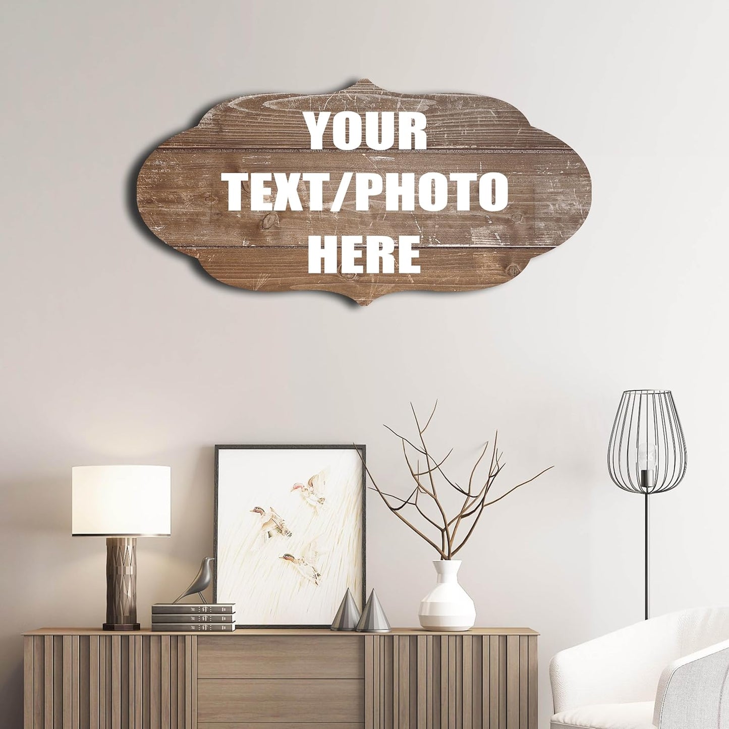 Custom Personalized Wood Text Signs, 3 Sizes, 30 Fonts, 9 Wood Colors, Custom Patterns - Blank Shaped Wood Signs, Farmhouse Decorative Wood Signs, Home, Kitchen, Rustic Wall Decor.