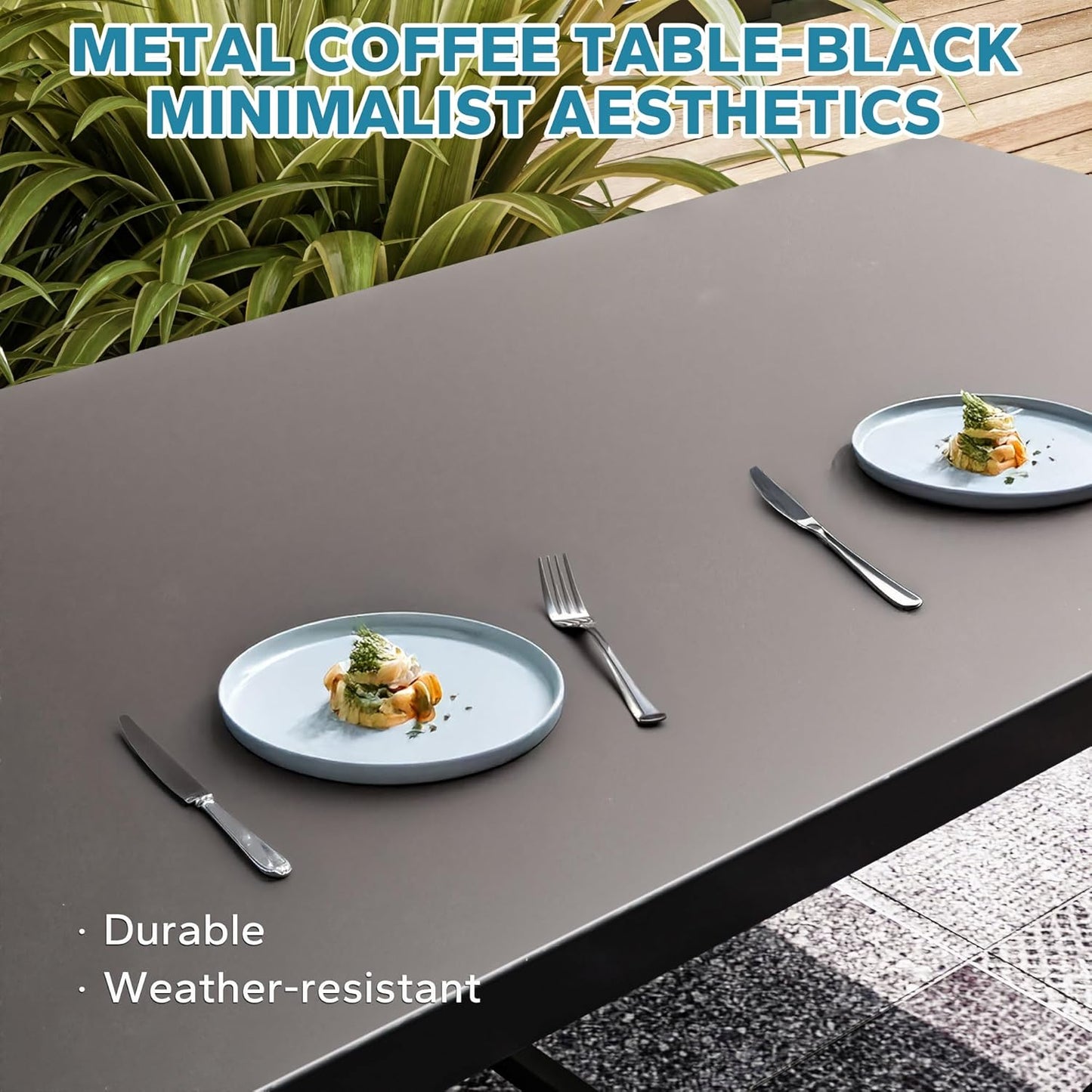 5 Pieces Outdoor Patio Conversation Furniture Set, 4 Pieces Rattan Glider 360 Degree Swivel Rocker Chairs with Removable Cushions, Coffee Table for Porch, Poolside (Navy Blue)