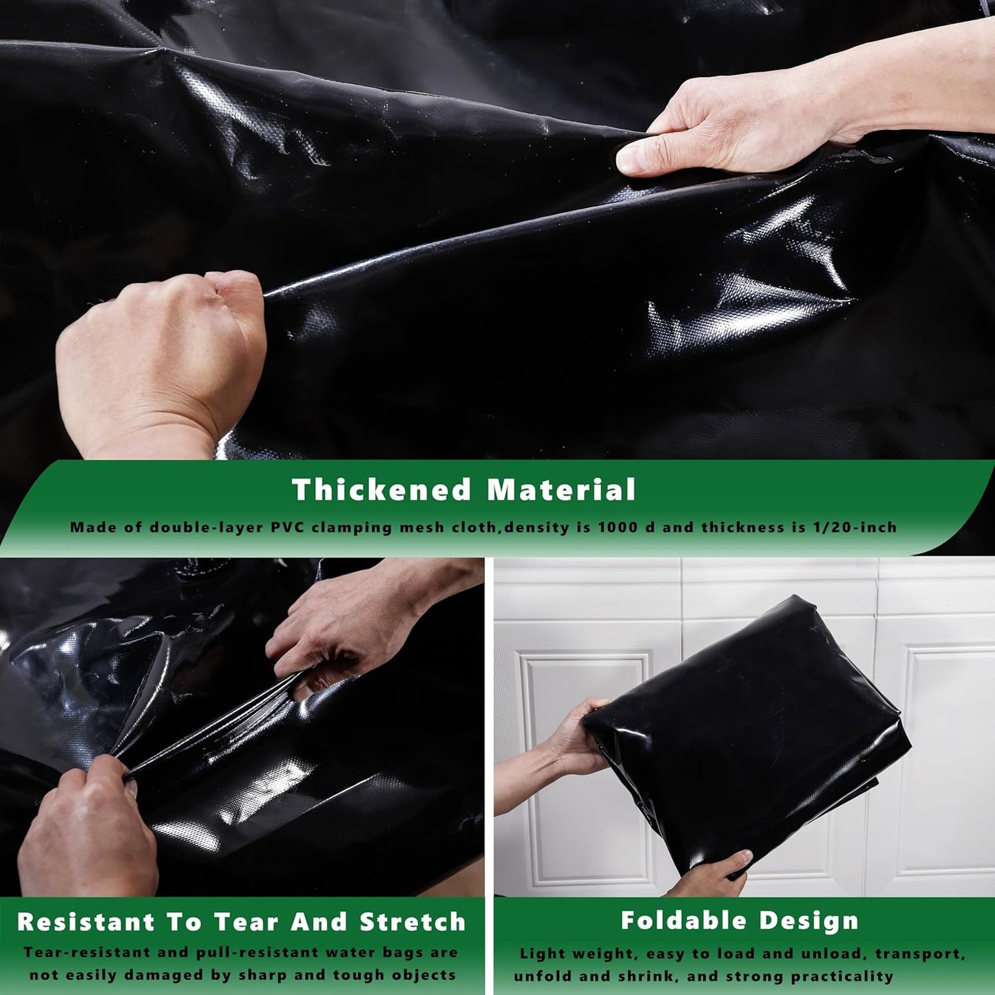 760 L/200 gal Water Bladder Storage Containers, Foldable Portable Water Tank Large Capacity Soft Water Bag, Drought Resistance, Fire Prevention, Emergency Water