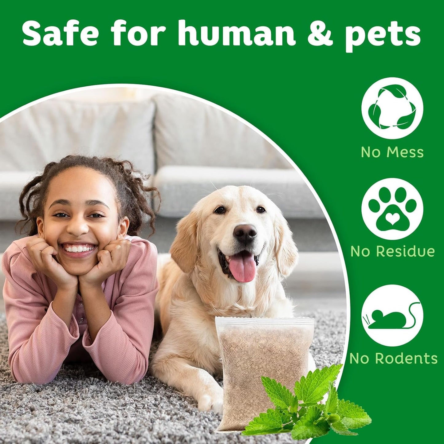 Pest Repellent Pouches, 10 Pack Peppermint Oil Repellent for Mouse, Roach, Rodent, Spider, Ant, Mice, Rats, Pest Control Indoor & Outdoor, Natural Mouse Deterrent Replace Traps Family & Pet Safe