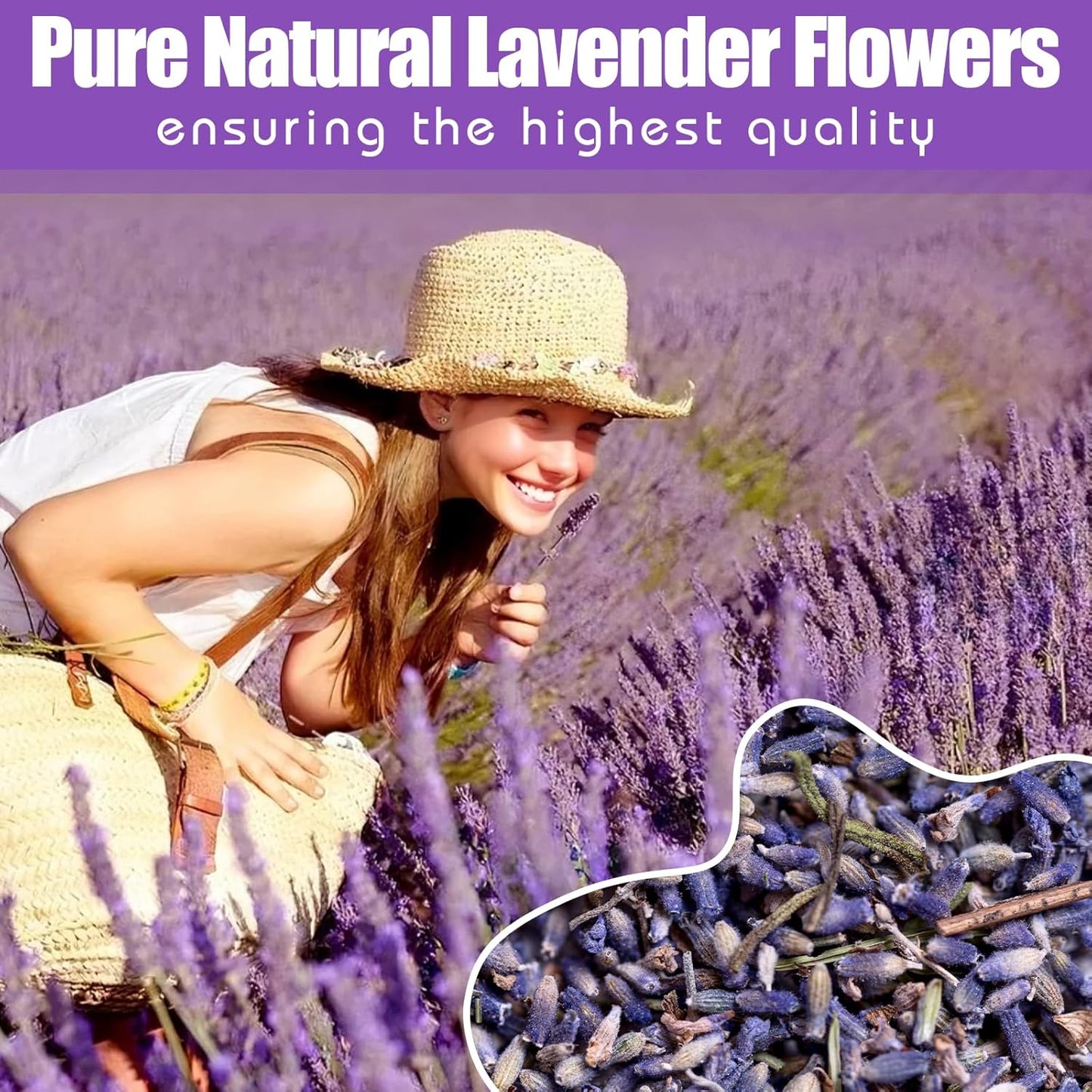 Dried Culinary Lavender Flowers - Food Grade Lavender Buds for Tea, Baking, Potpourri, Home Fragrance & Sachets, Edible Flowers - Gluten Free (8 oz)