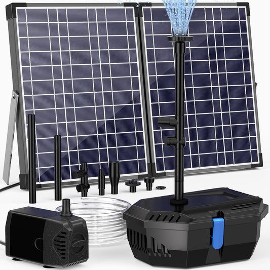 NFESOLAR Solar Pond Filter Fountain, 30W Solar Fountain Pump with Pond Filter, 16.4FT Cord, 6.6FT Tubing for Outdoor Pond 200-600 Gallons, Fish Tank, Pool, Garden Waterscape N3223