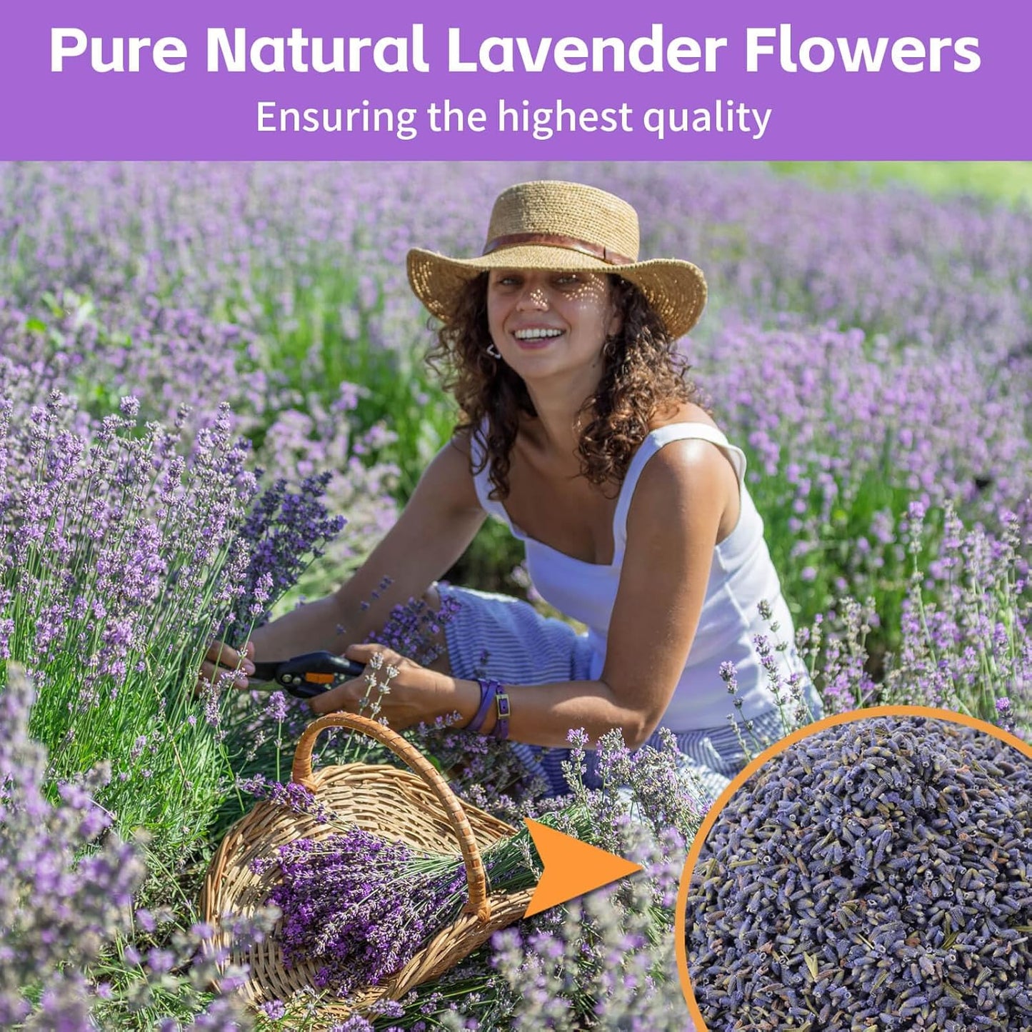 Dried Culinary Lavender Flowers - Food Grade Lavender Buds(4 oz), for Tea, Baking, Potpourri, Home Fragrance & Sachets, Edible Flowers - Gluten Free