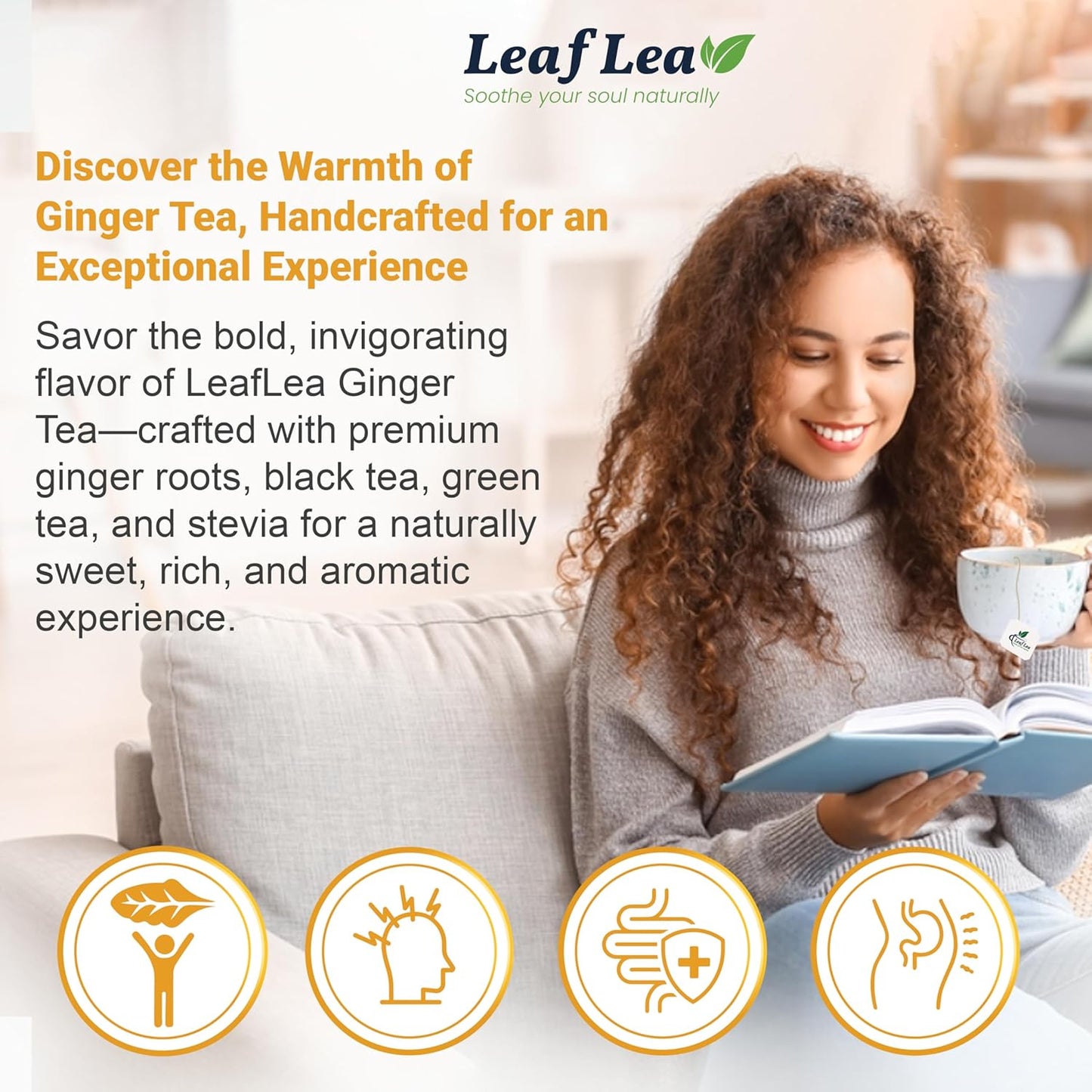 Premium Ginger Green Tea Bags Blend, Natural Green Tea with Ginger Tea Bags, Spicy and Warming Flavor Promotes Healthy Digestion, Ideal For Gift Box | 160 Tea Bags