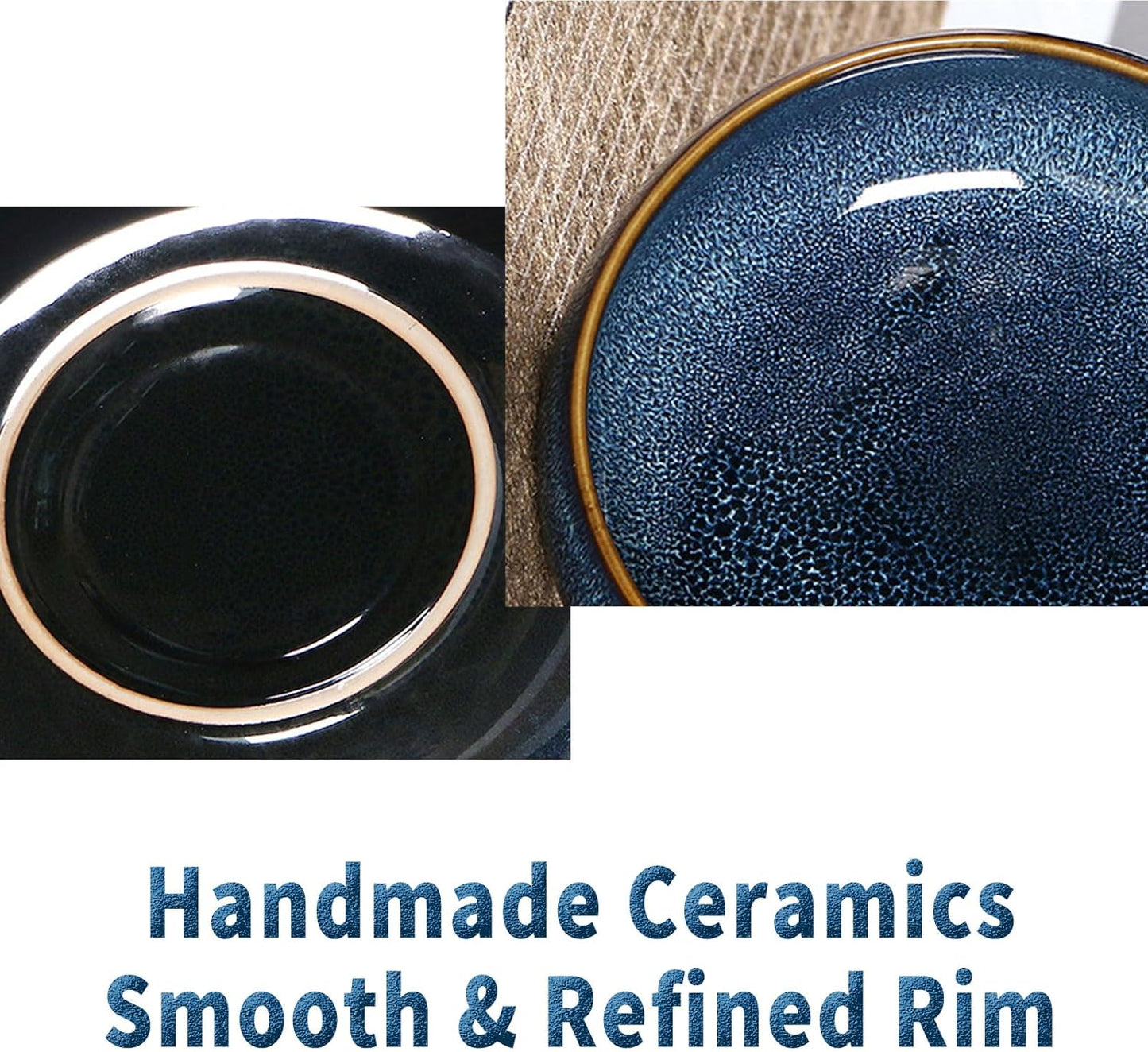 Oncpcare Lotus Bowl Planter – Glazed Ceramic Water Plant Pot for Indoor Outdoor Use, Shallow Hydroponic Vase for Lotus Seeds, Succulents, Bonsai, Water Lily Arrangement (Blue)