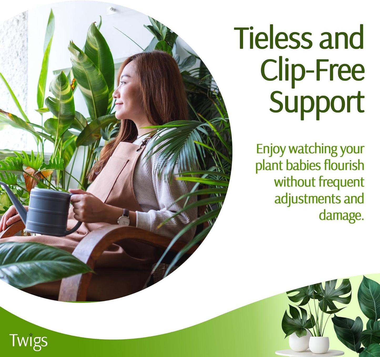 Plant Support Stakes, Stem Holder Structures for Indoor & Outdoor Use, Garden Accessories for Climbing & Potted Plants, Trellis Alternative - Moonstone, 10 Pack, 22" L, Original