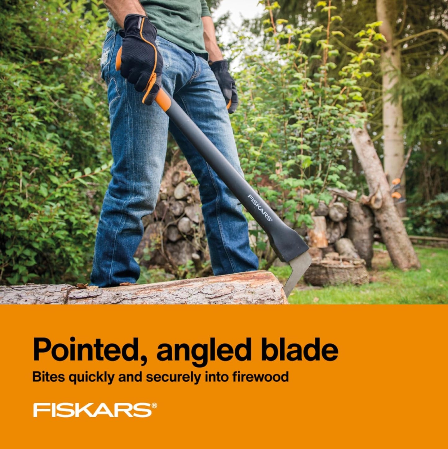 Fiskars 28" Hookaroon Saves Your Back - Lift, Drag, & Load Heavy Rounds of Firewood and Split Wood - Sharp and Lightweight Pick Tool for Logs - Pickaroon Logging Tool - Forestry Tools