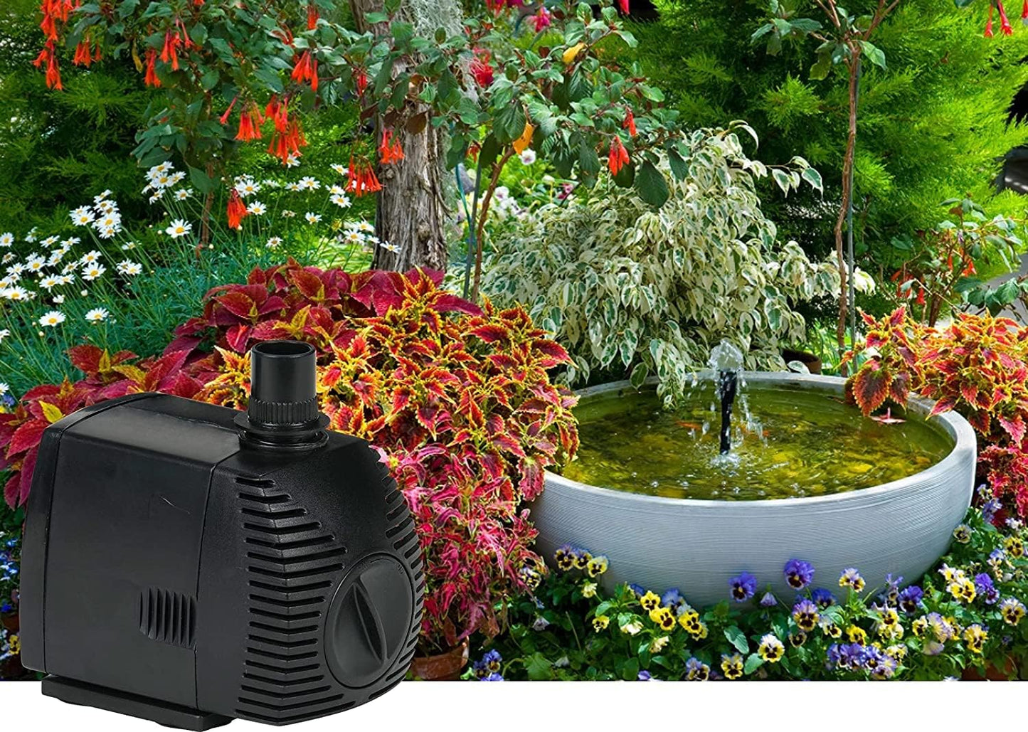 Little Giant PES-380-PW 115-Volt, 380 GPH Magnetic Drive Pump for Fountains and Small Ponds with 15-Ft. Cord, Black, 566718