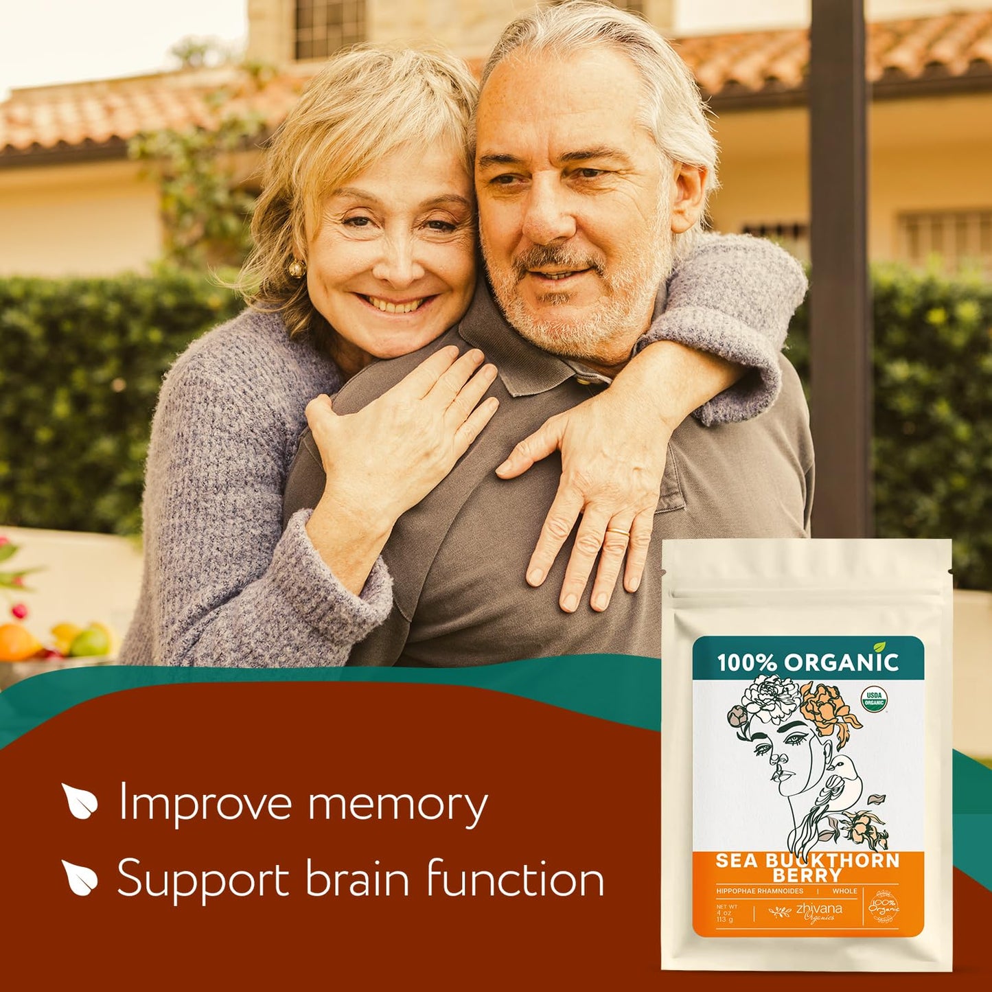 Organic Sea Buckthorn Berry – Sea Buckthorn Tea, Dried Seaberry, Seabuckthorn – Espino Amarillo – Rich in Nutrients Superfood Berries for Immunity, Heart, Digestion, Liver, Skin – 4 Ounces