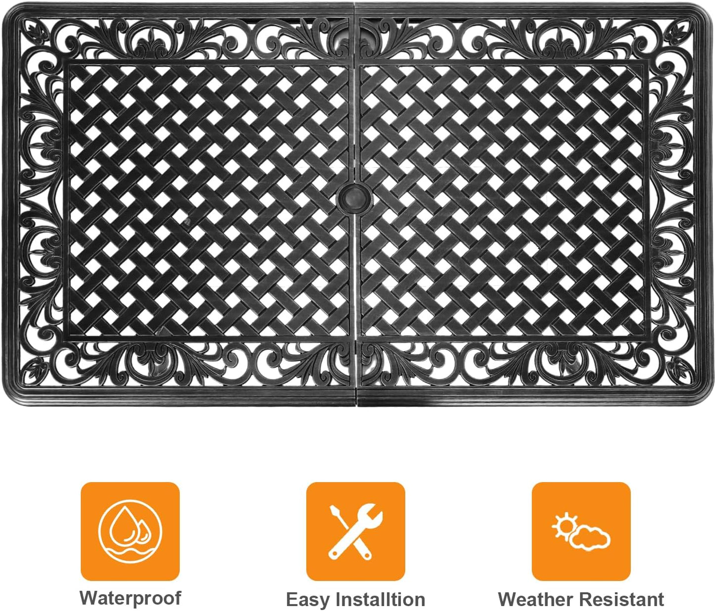 Cast Aluminum Outdoor Dining Set 5 Piece, Patio Dining Table and Chairs Set of 4, Garden Metal Conversation Table Set for Balcony Porch