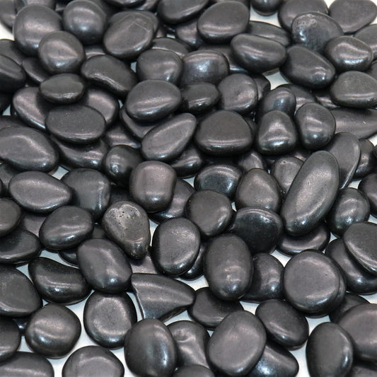 Black Rocks for Plants - Decorative Polished Pebbles 1/2 to 1 Inch 2 lbs. for Garden, Vase Fillers, Succulents, Pots (SM 0.5 to 1 Inch, Polished, 2)