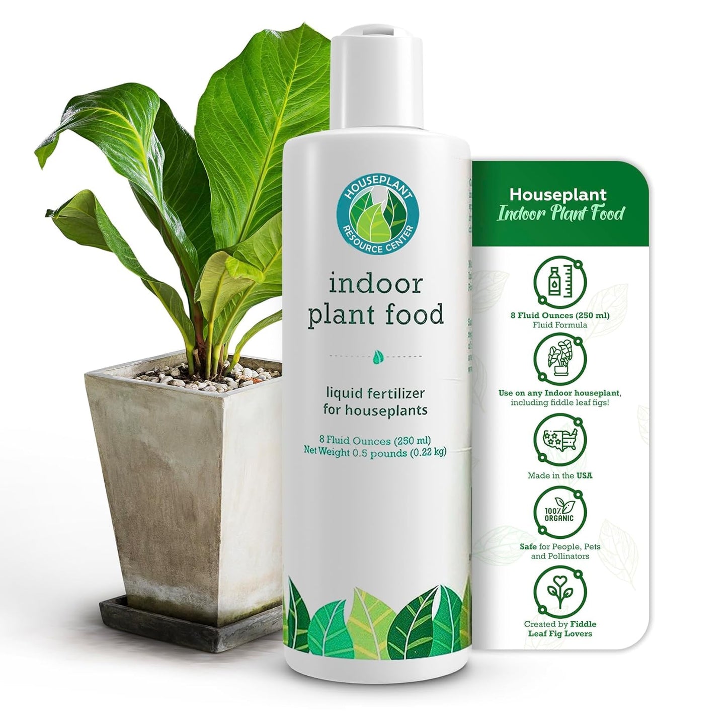 Indoor Plant Food by Houseplant Resource Center - Organic Liquid Fertilizer for Pothos, Peace Lily, Monstera, Cactus and More - 8 oz