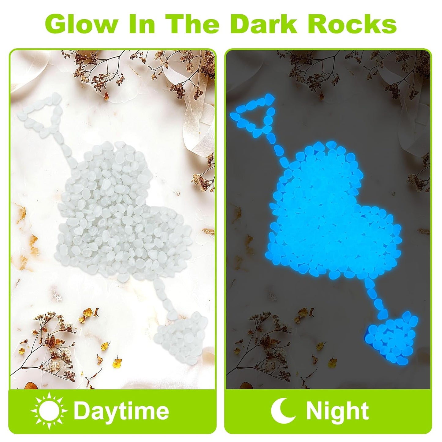 6000pcs 5-8mm White Luminous Stones Glow in The Dark Garden Pebbles Stones Glow in The Dark Rocks Outdoor Glow Pebbles Aquarium Rocks for Garden Path Walkway Yard Fish Tank Plant Pots