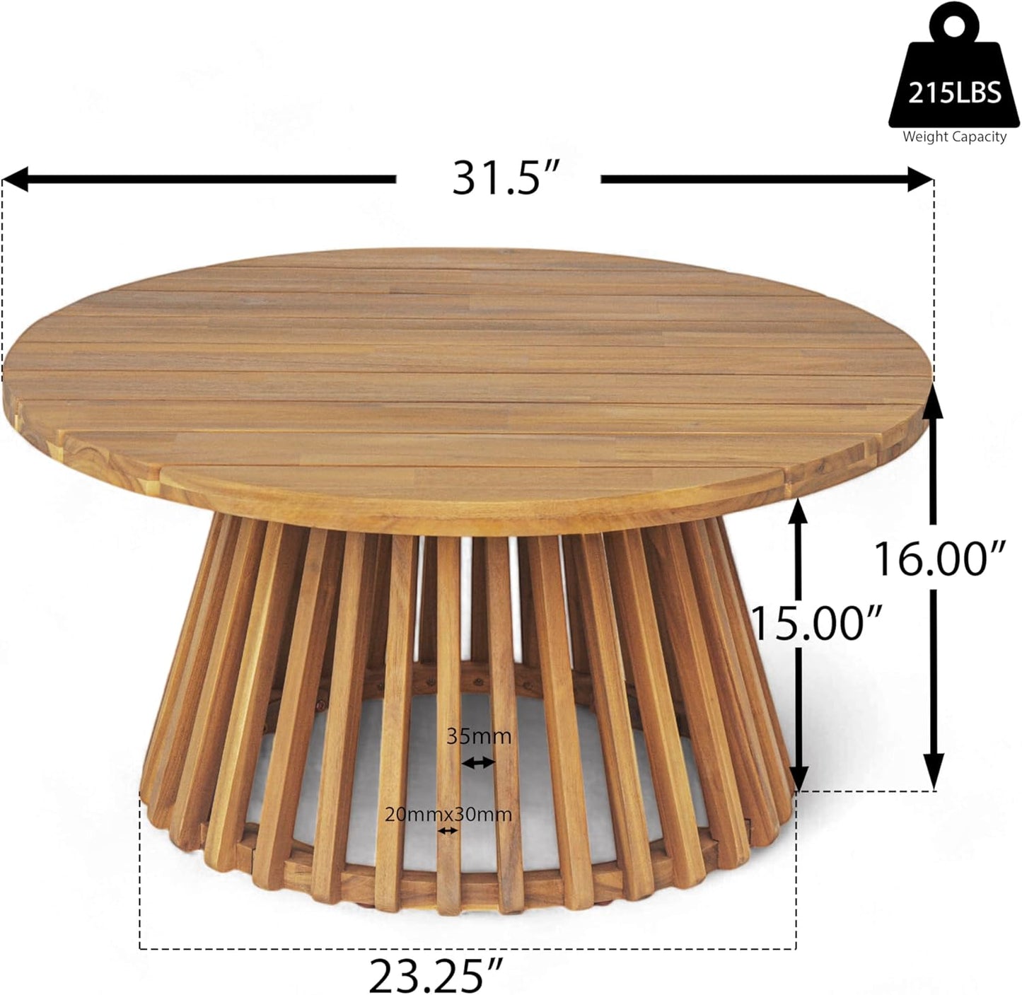 Christopher Knight Home Claremont Patio Sofa and Coffee Table Set, 2 Piece Wicker Patio Furniture Set, Acacia Wood 3 Seater Outdoor Sofa Daybed and Coffee Table Set, Teak+Dark Grey