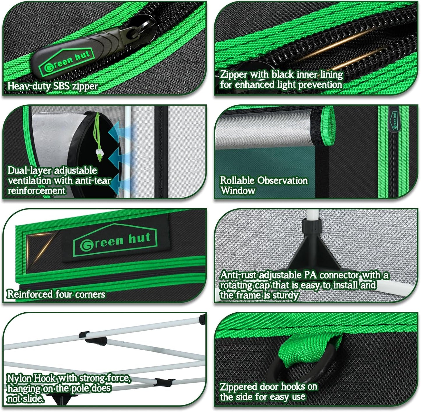 Indoor Grow Tent 48"x24"x60" 600D Mylar Hydroponic for Indoor Plant Tent with Observation Window and Removable Floor Tray 4x2