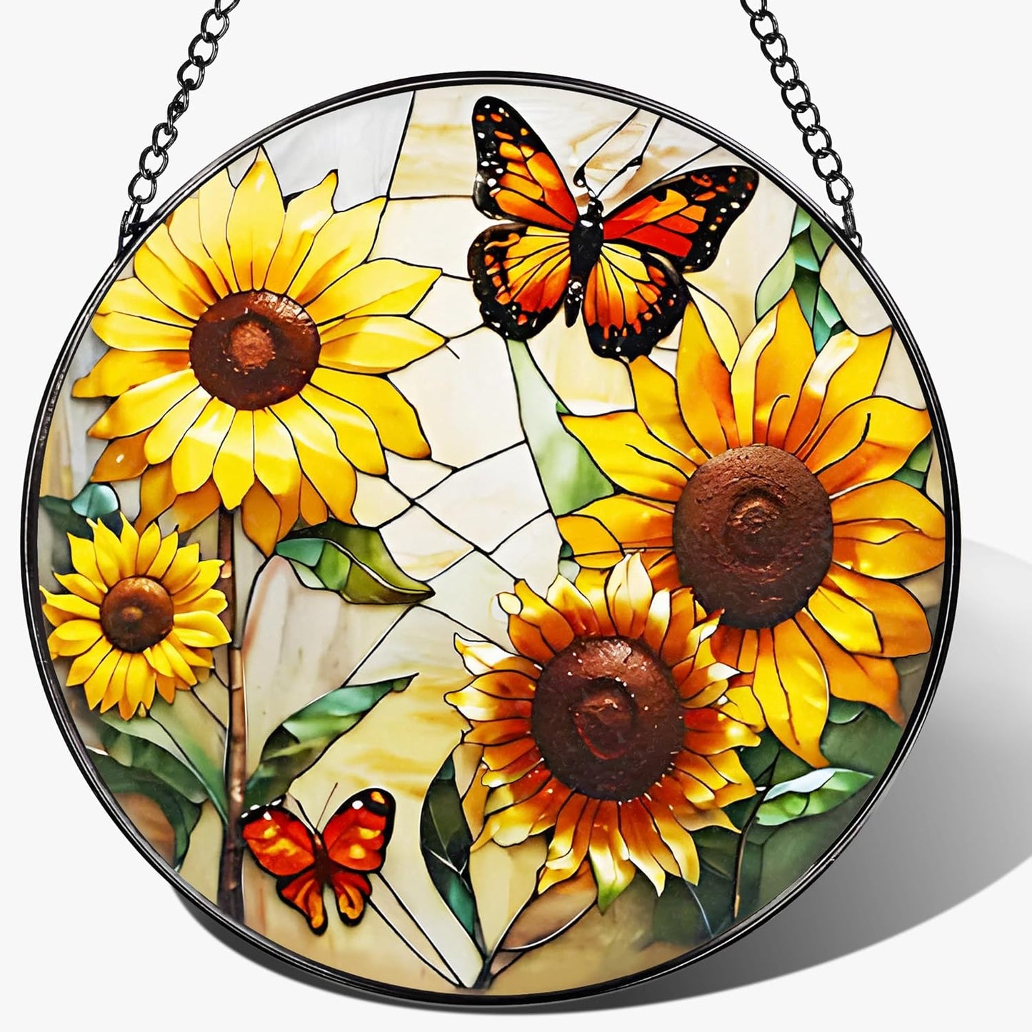 Butterfly Stained Glass Window Hanging, 8 Inch Sun Catchers Indoor Window, Suncatchers for Windows Hanging, Home Decoration and Christmas, Festival, Mother's Day, Birthday, Gifts for Women, Mom