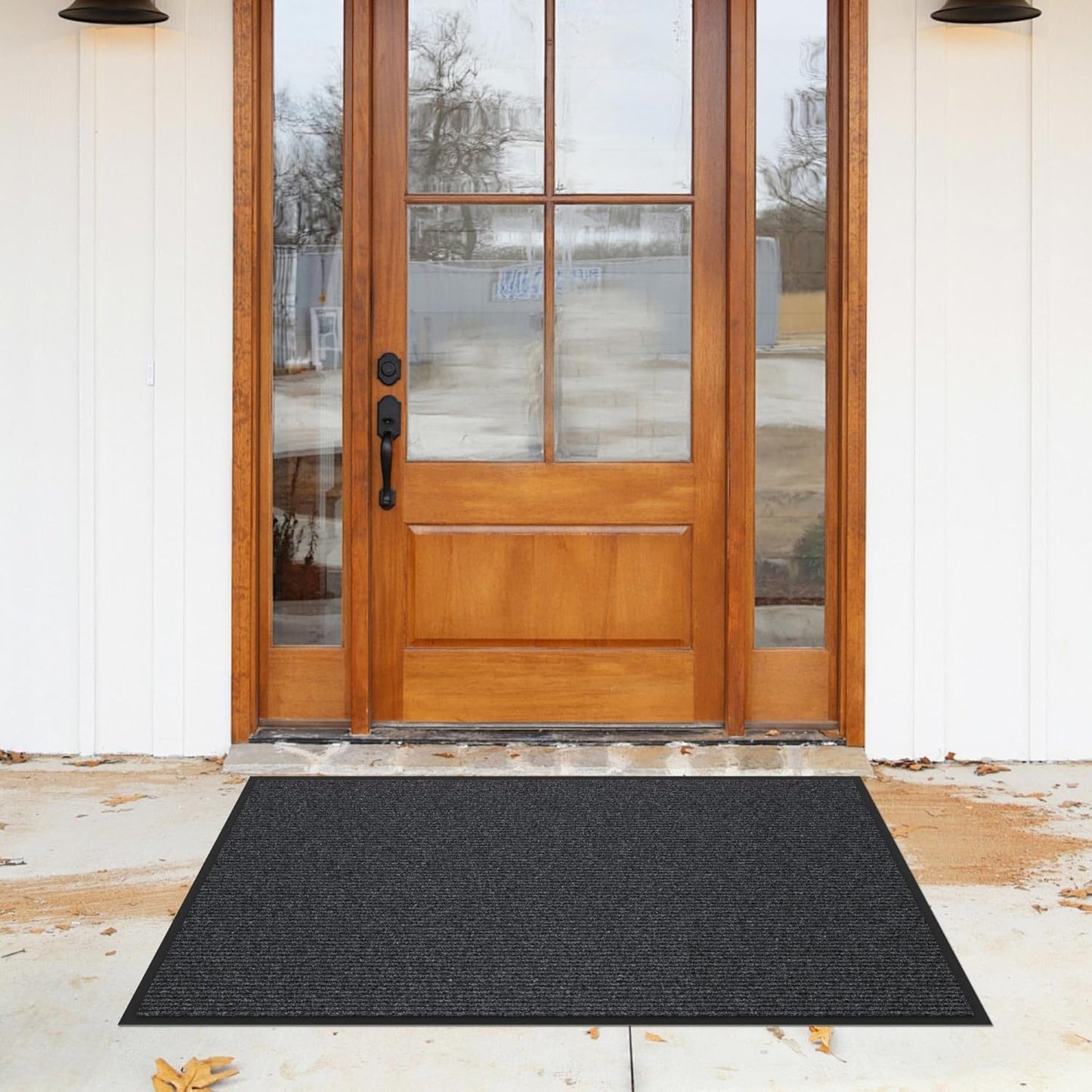 Front Door Mat, Heavy Duty Indoor Outdoor Entrance Door Mat, 72" x 36" Commercial Door Mats for Entryway, Durable Non-Slip Rubber Backing, Low-Profile Welcome Mats for Entry, Gray