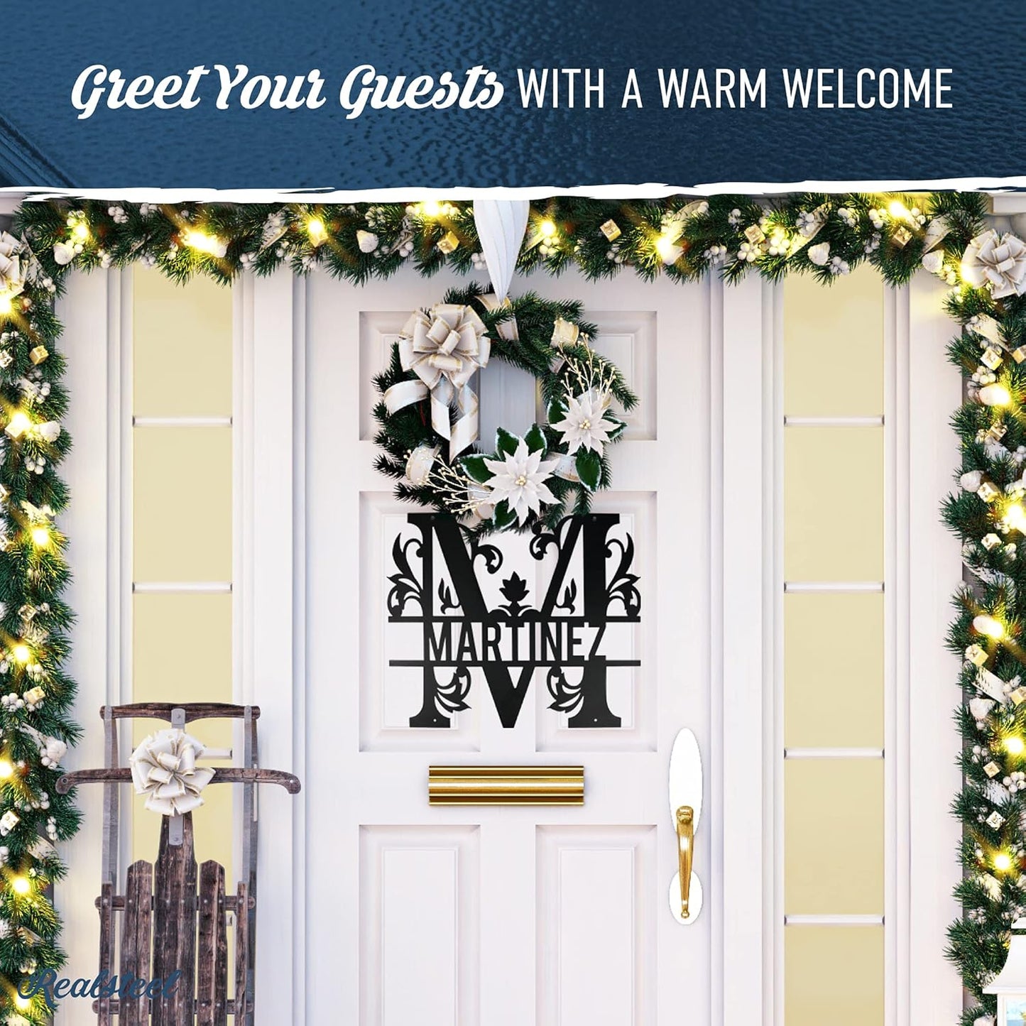 RealSteel, Metal Name Sign, Custom Metal Signs, Metal Wall Art, Split Letter Monogram, Metal Wall Decor, Last Name Sign, Family Name Sign, Personalized Wedding Gift, Garden Decor