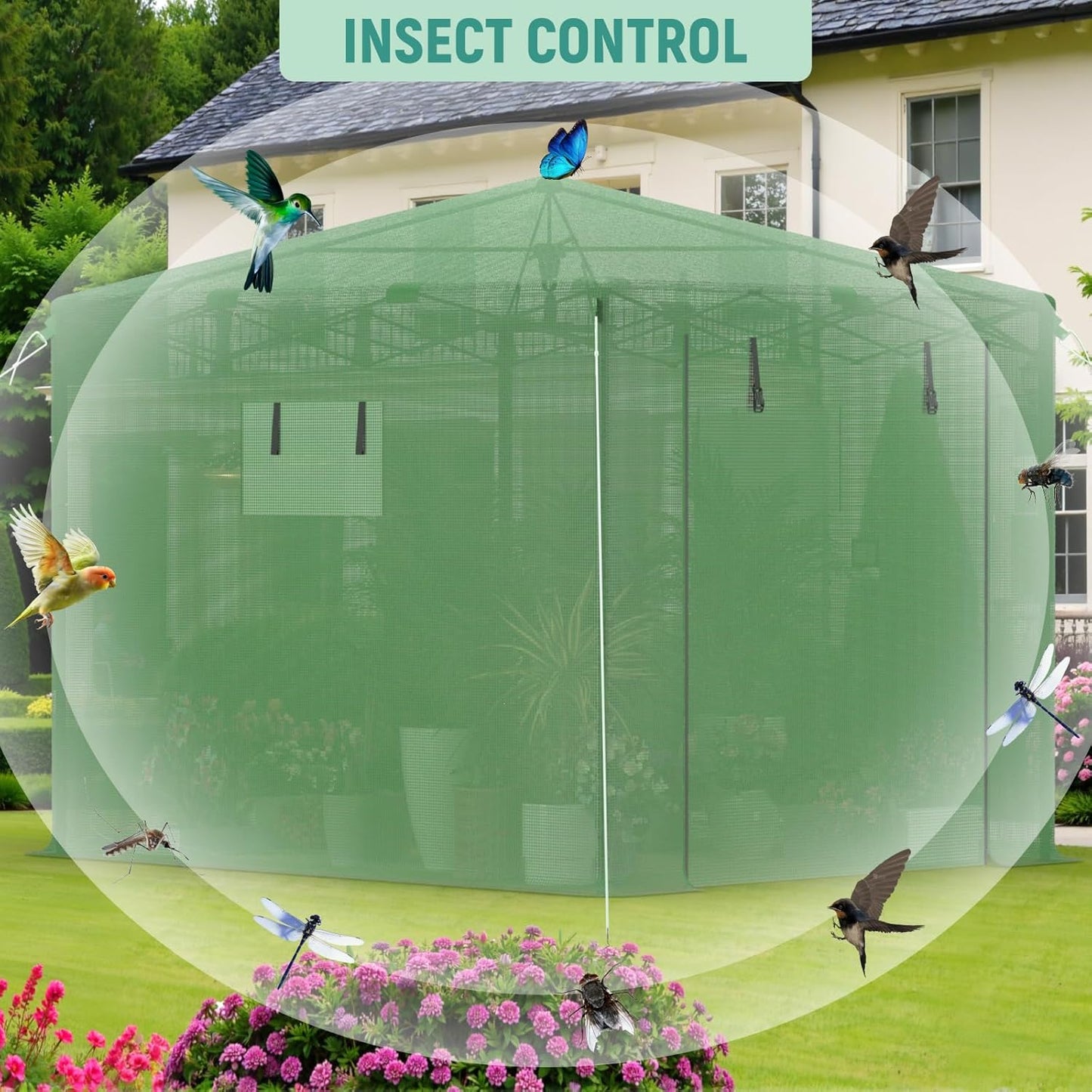 Pop Up Greenhouse 8x12FT, Pop Up Green House for Outdoors, Portable Greenhouses, Walk-in Greenhouses, Popup Greenhouse Kit, Easy Set Up