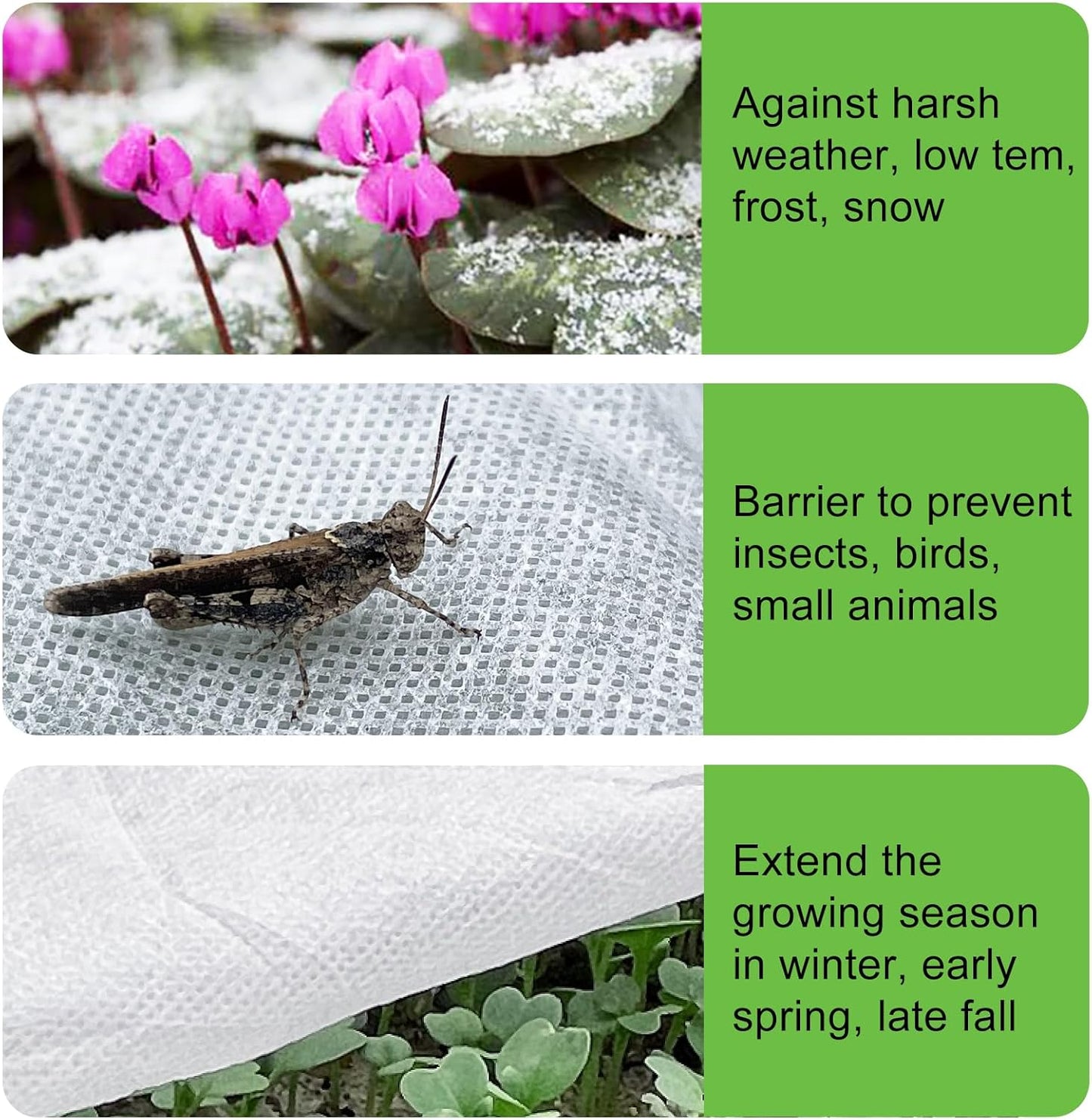 YFFSIDMY Plant Covers Freeze Protection 10'x20', Plant Covers for Winter, Frost Cloth Tree Freeze Protection, Forst Blankets for Outdoor Plants, Winter Floating Row Cover, White