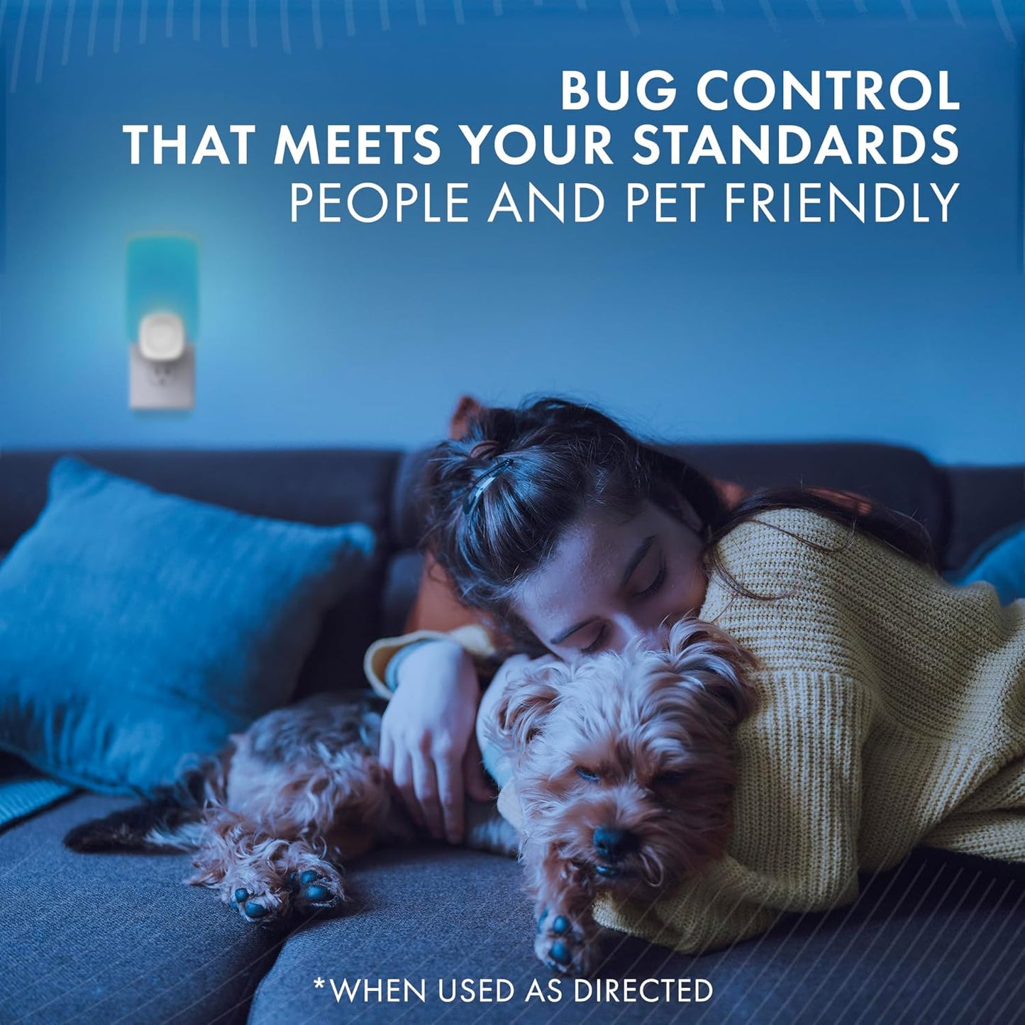 STEM Light Trap: Indoor Fruit Fly Trap, Effective Insect Control for Home, Attracts and Traps Flying Insects, Emits Soft Blue Light, Starter Kit with 1 Plug-in Device and 3 Cartridges