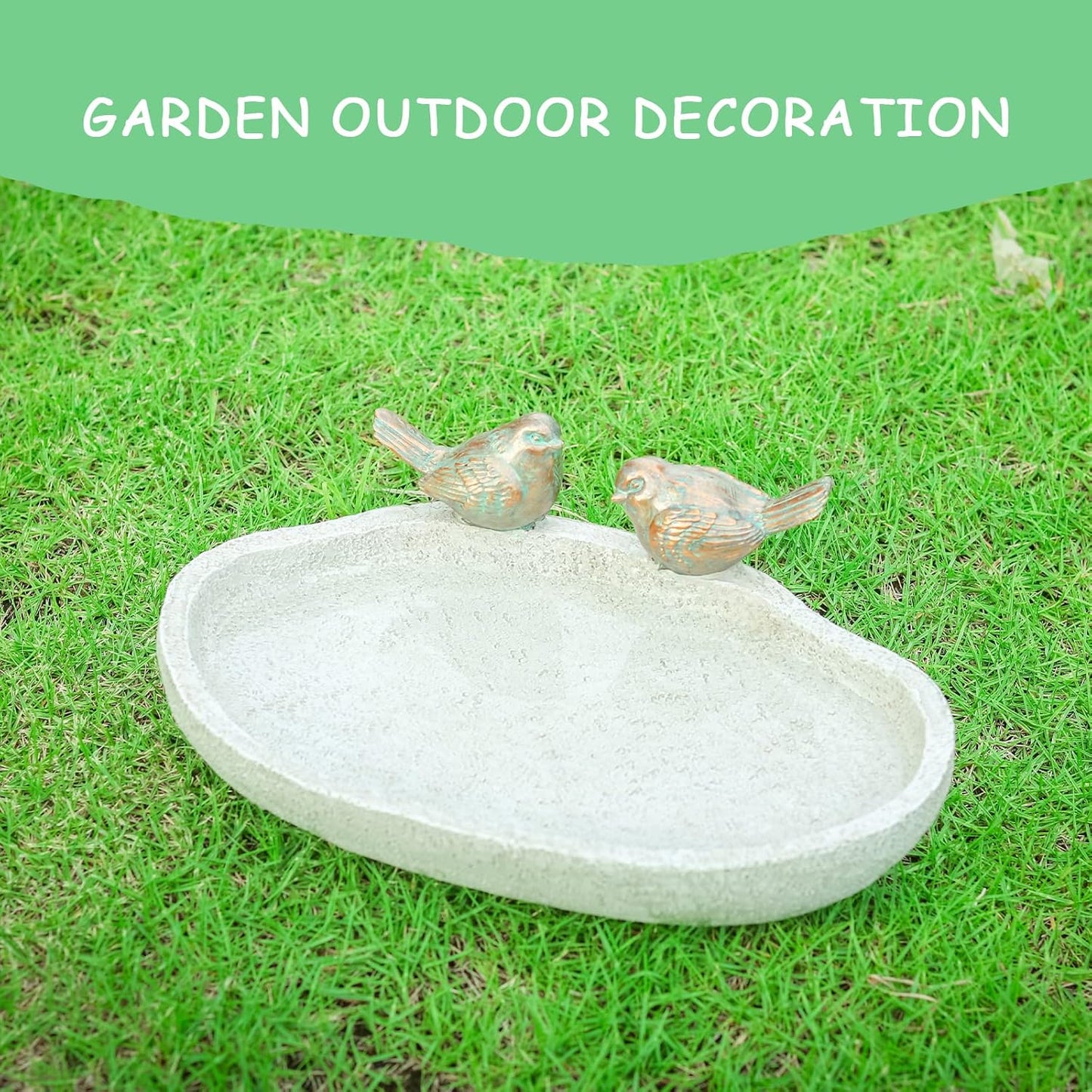 MUMTOP Bird Baths for Outdoors, Outdoor Garden Bird Bath Resin Birdbath Bowl with Vintage Bird Ornament for Outside Yard Table Decor
