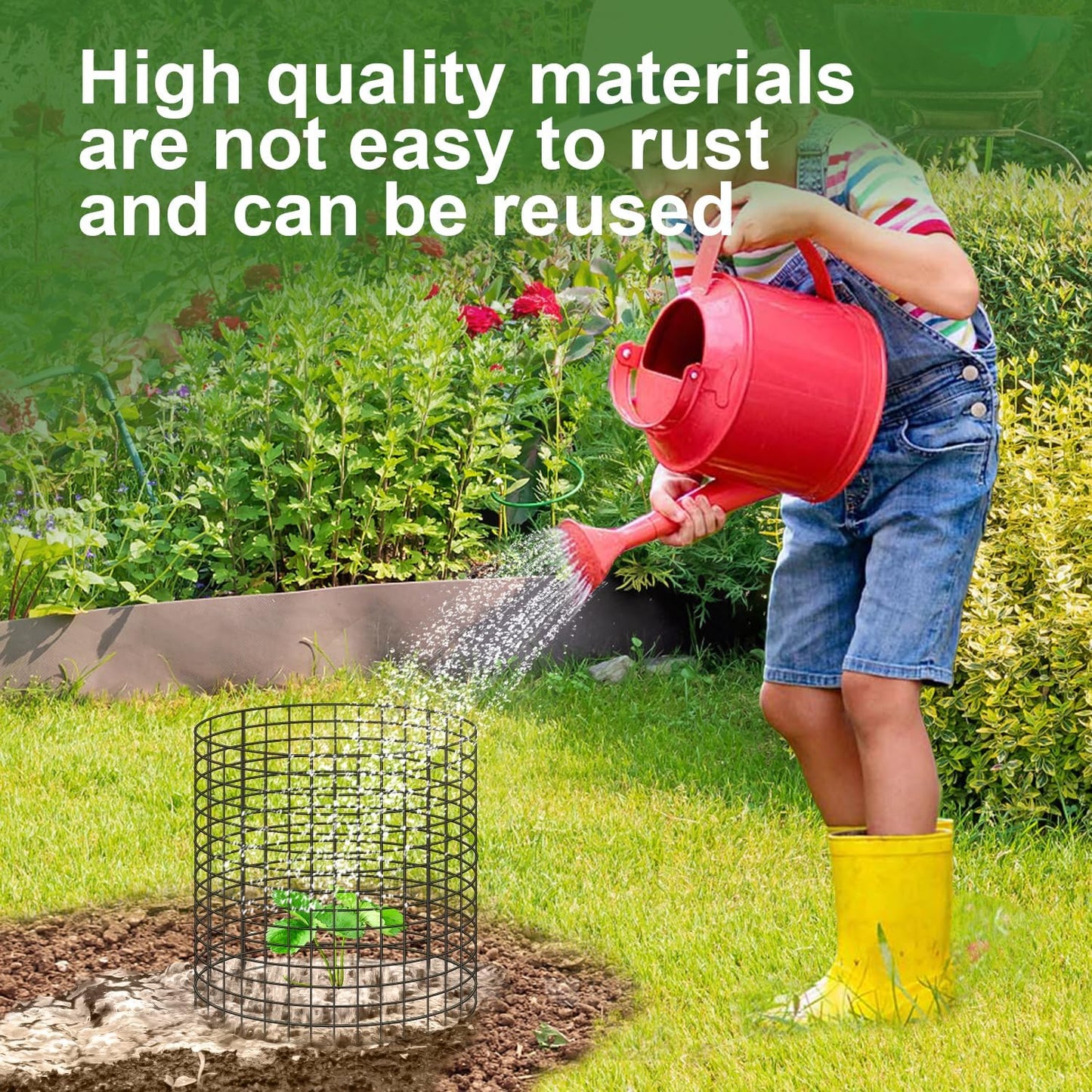 10 Pcs 11.8"x 11.8"/11.8"x 19.6" Available Chicken Wire Cloches for Plants, Plant Protector from Animal, Garden Covers Netting Iron Wire Mesh to Protect Plants Vegetables from Rabbit Squirrel Chicken