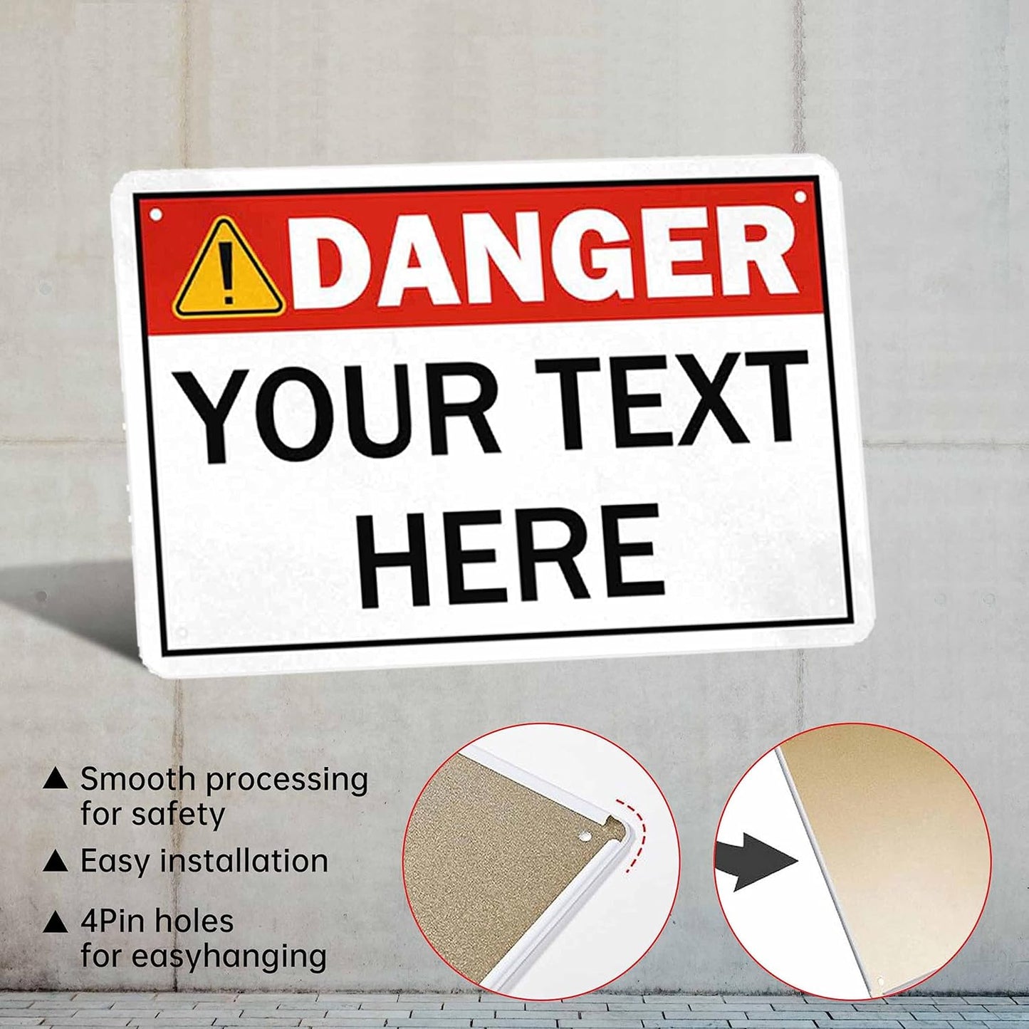 Custom Sign, Personalized Metal Signs, Customize for Office, Business, Workplace, Office, Home, Delivery Signs, Metal Sign With Your Own Image, Text,Photo, Pets, Kids Art Made in USA (Design 4)