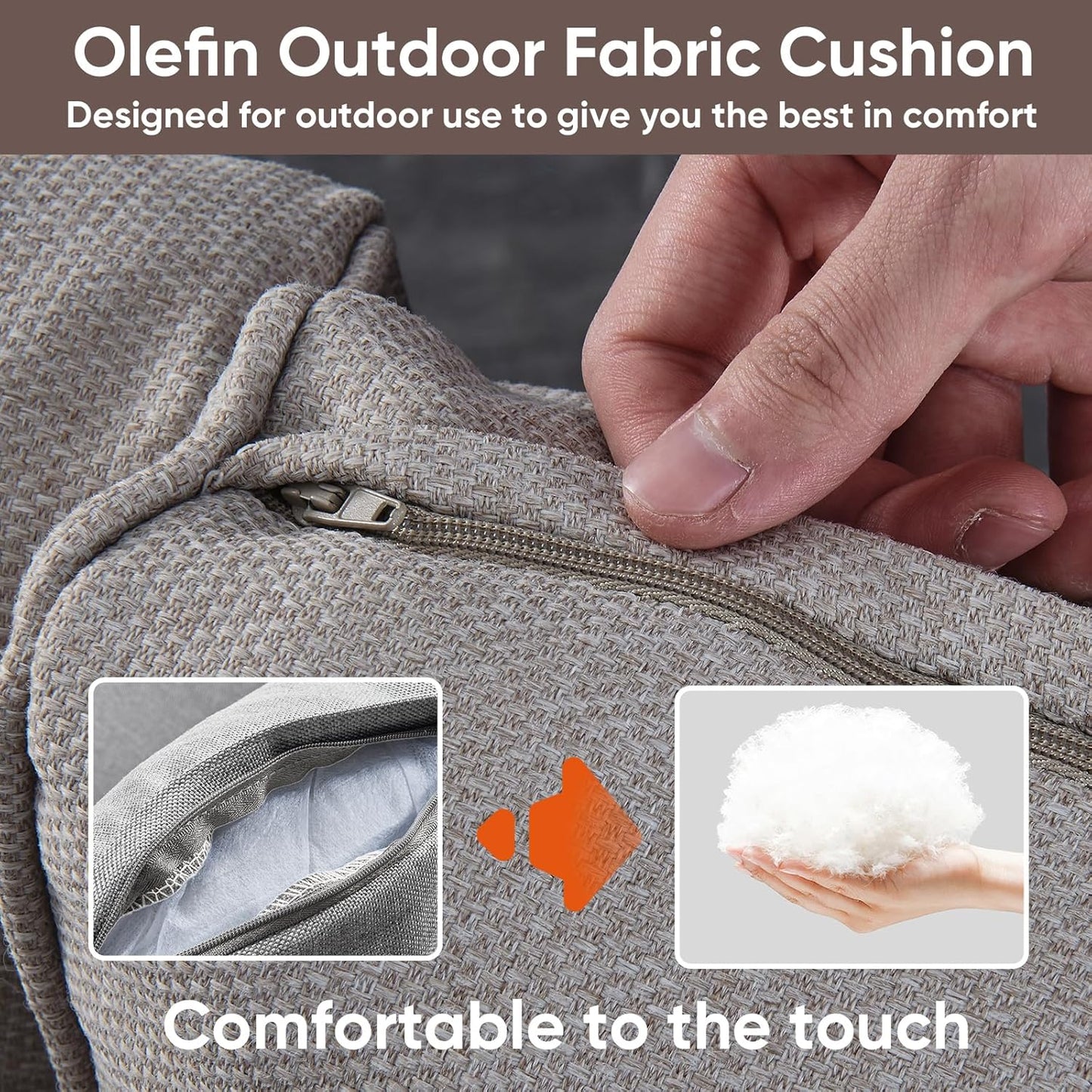 HUMMUH Patio Furniture Set with Fire Pit Table,Outdoor Sectional Couches Swivel Patio Chairs and Ottomans,All Weather PE Wicker 11 Pieces Patio Conversation Sets for Garden Porch Backyard in Grey