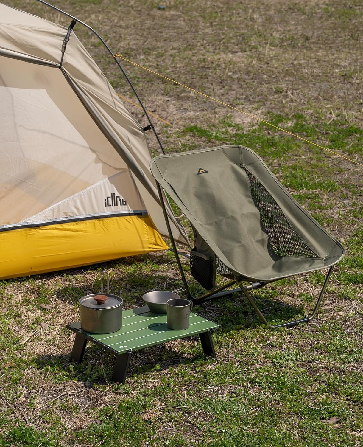 iClimb Ultralight Compact Mini Beach Picnic Folding Alu. Table with Carry Bag, Two Size (Green, L)