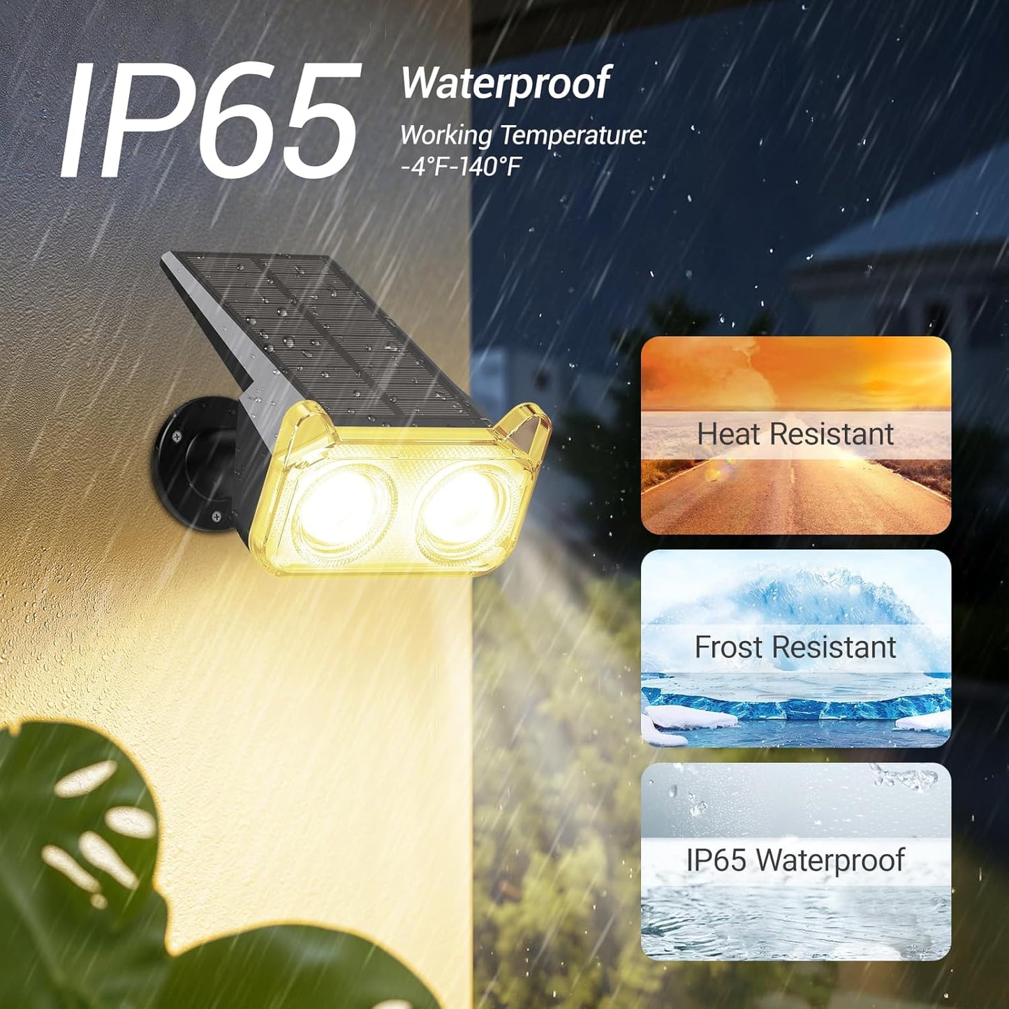 WdtPro Solar Lights Outdoor Waterproof, Solar Spot Lights Outdoor with Optical Lens, Auto ON/Off, 30H+ Runtime, Landscape Spotlights for Flag Yard Path Garden Tree, Warm White 4 Pack