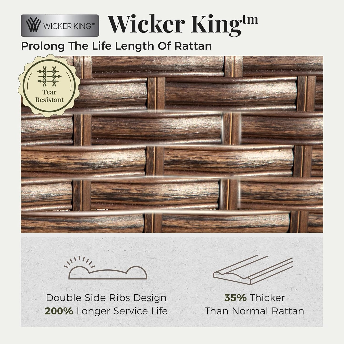 Patio Furniture Sofa, 3-Seat Patio Sofa Steel Frame Outdoor Sectional Couch with Deep Seating and 5.75” Cushions for Lawn Backyard Porch Deck, Peacock Blue