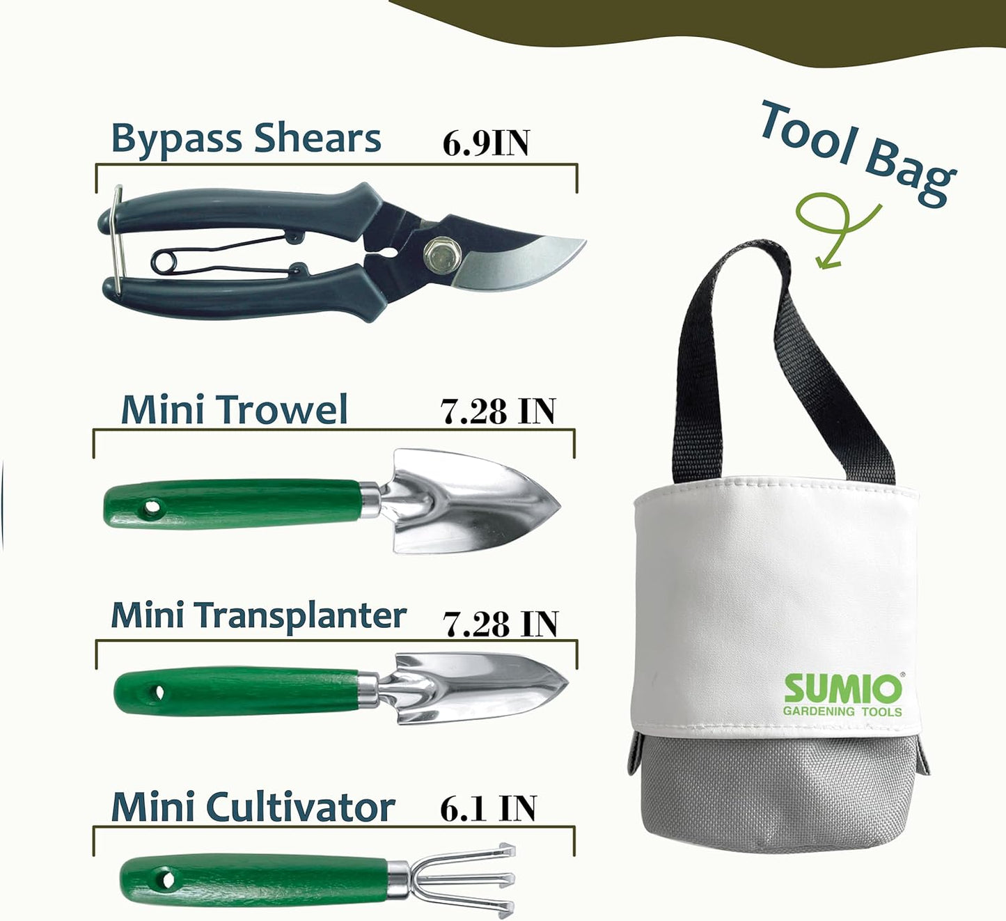 SUMIO Mini Garden Tool kit, Desk Indoor Plant Tool Set, Portable Garden Tool Set, Succulent Tools Kit, Office Planting