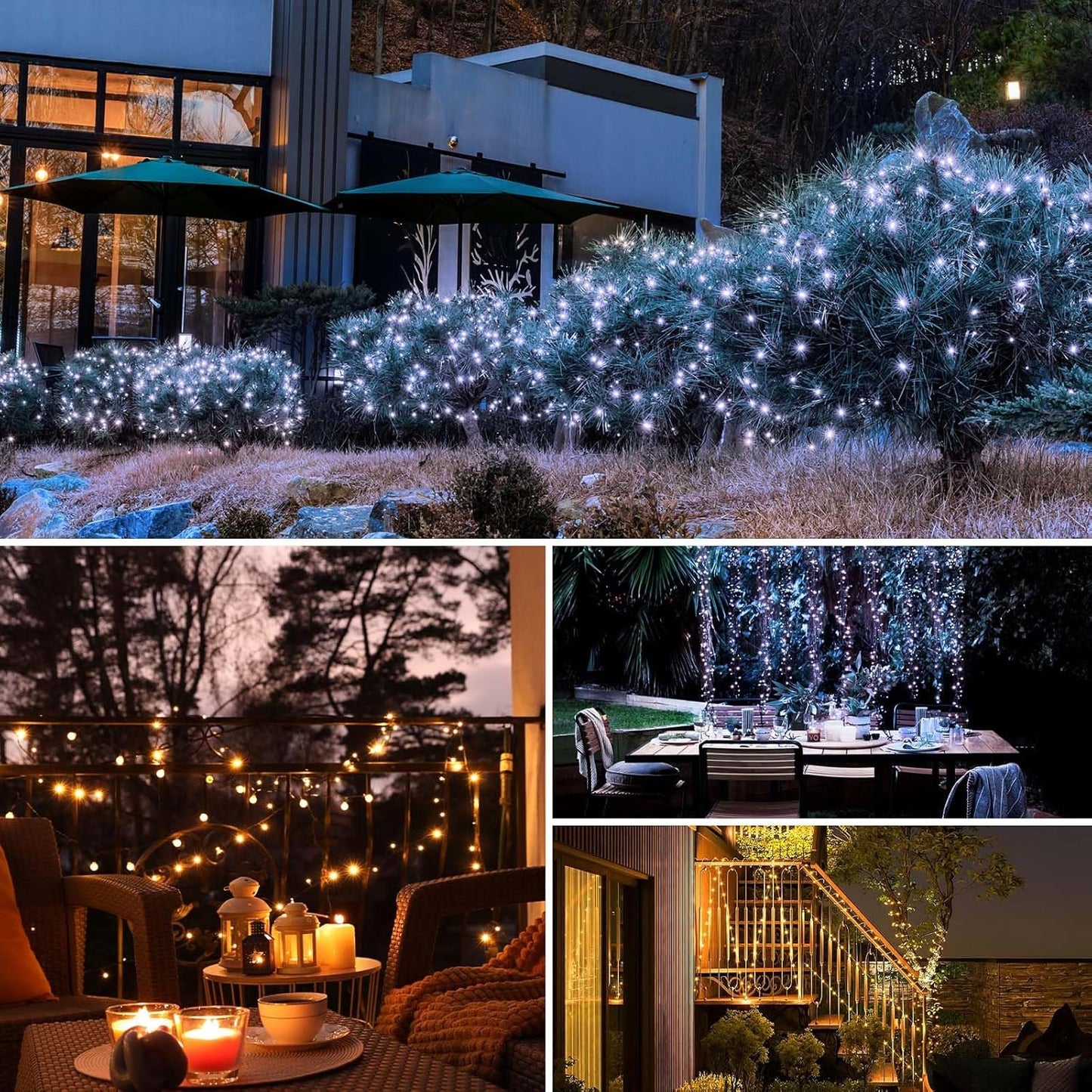 btfarm 2 Pack Solar String Lights Outdoor - 160LED 66FT Solar Fairy Lights Outside Waterproof 8 Modes, Copper Wire Solar Powered Twinkling Lights for Tree Garden Patio Christmas Wedding Party Decor