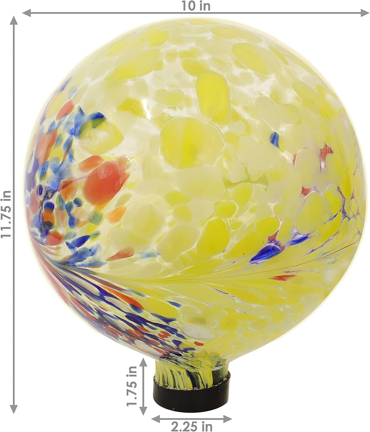 Sunnydaze 10-Inch Gazing Ball for Garden - Glass Gazing Globe for Outside - Garden Orb Yard Decor - Bright Summer Burst