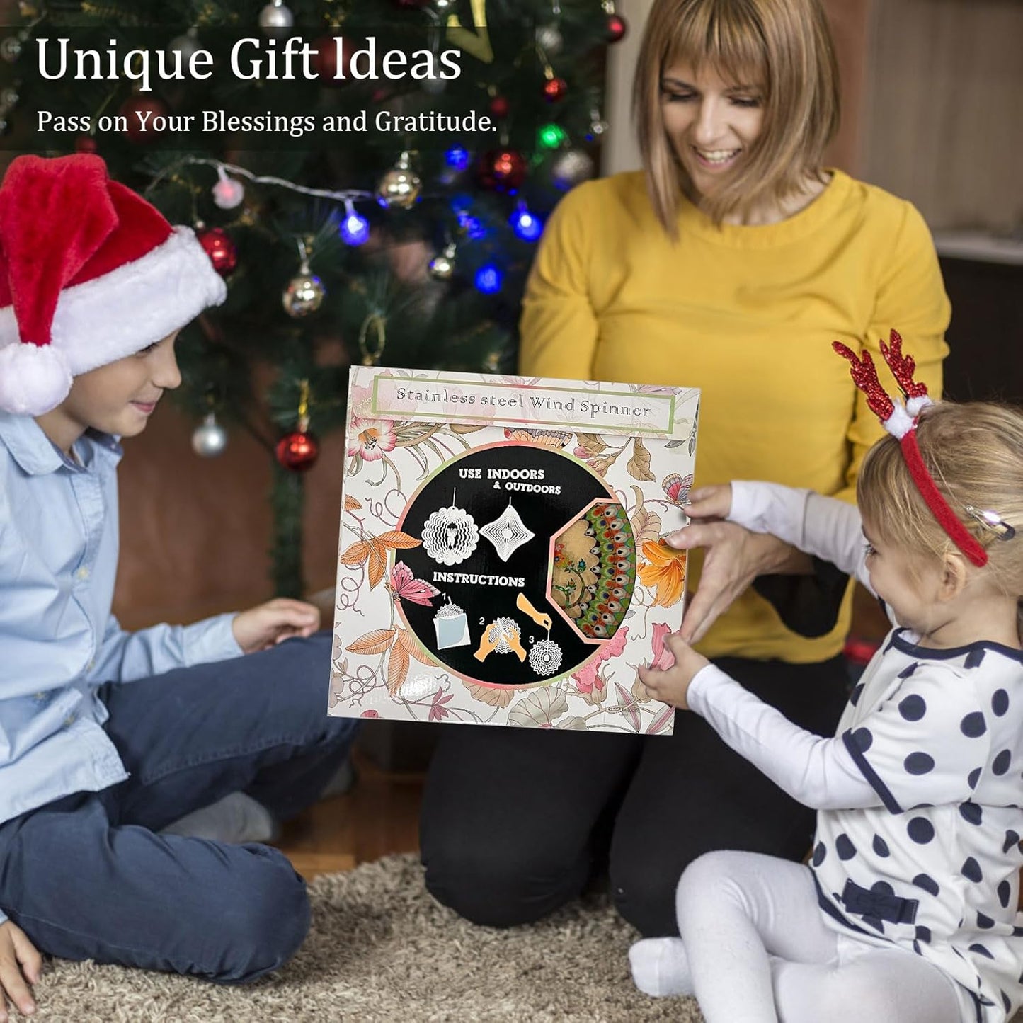 Hummingbird Wind Spinner for Yard and Garden,12in 3D Wind Spinner Hummingbird Gift for Women/Mother/Father/Men,Hanging Bird Wind Catchers Kinetic Yard Art Ornaments Outdoor Wind Sculptures