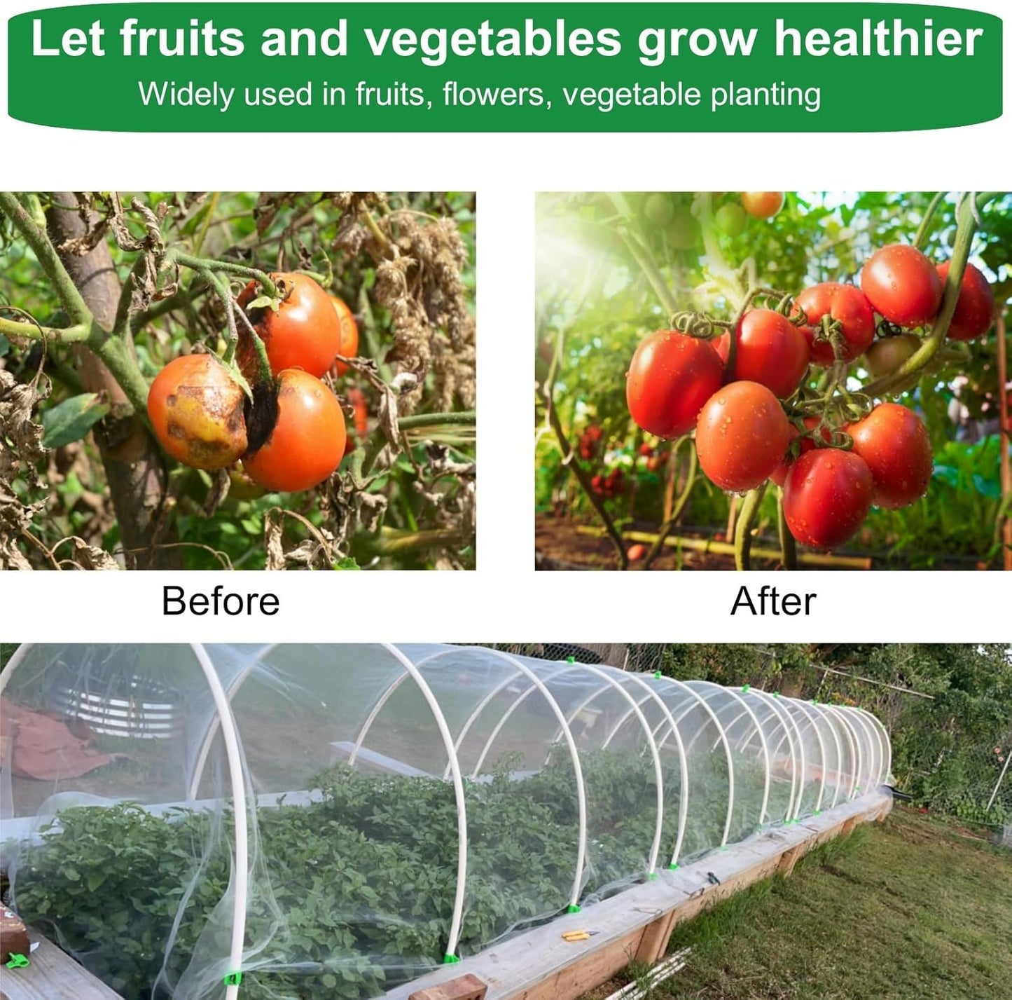 Garden Insect Mesh Netting 10ft x 100ft, GENNIZZ Ultra Fine Plant Cover for Garden Protection, Mosquito Net Pest Barrier for Fruit Vegetable Flower Greenhouse Row Cover Raised Bed Barrier (3m x 30m)