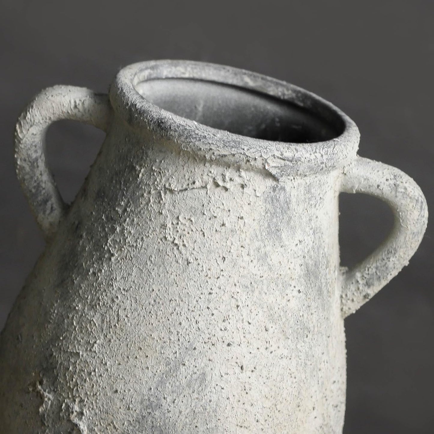 Large Ceramic Rustic Vase,11.3 inch Tall Farmhouse Flower Vase with 2 Handles for Home Decor, Living Room Entryway Table Centerpiece Decor