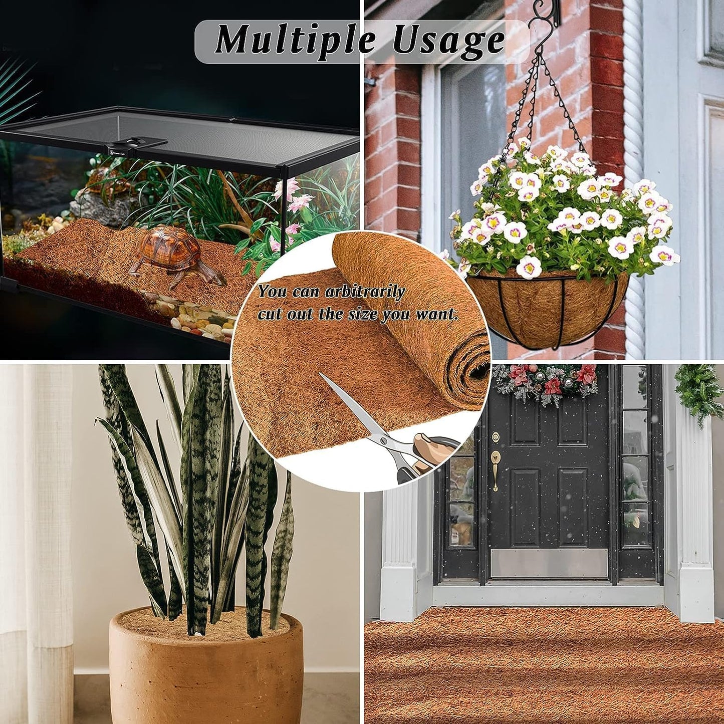 Thickend No Slip Ice and Snow Carpet-16 x 118 inch Natural Coconut Fiber Mat Walking Safety, Winter Walkway Carpet Runner for Front Door Hallway Stairs, Outdoor Patio Porch Garden