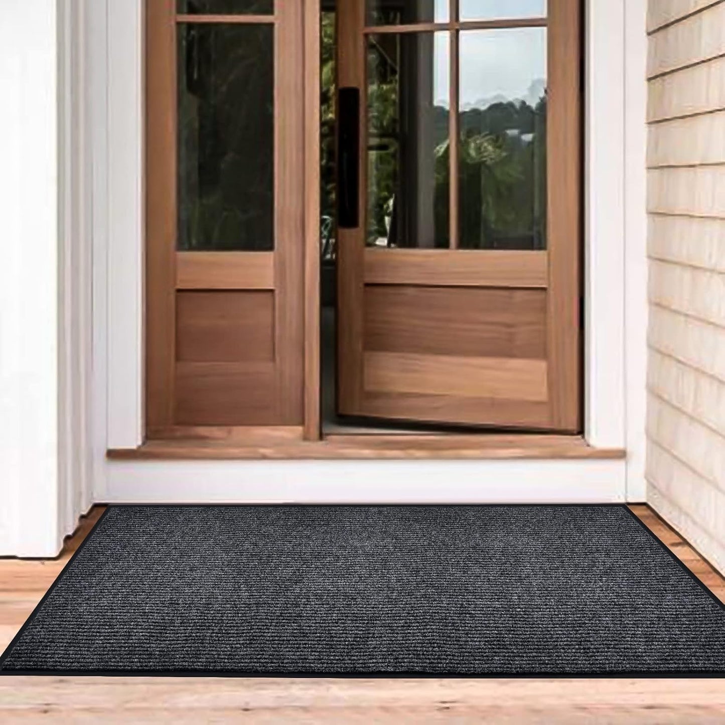Profile Rubber Door Mat, 72x48inch, Heavy Duty, Entrance Doormat, Indoor and Outdoor, Waterproof, Easy Clean Shoe Scraper, Home Rug Welcome Mats for Entryway, Patio, Porch(Grey)