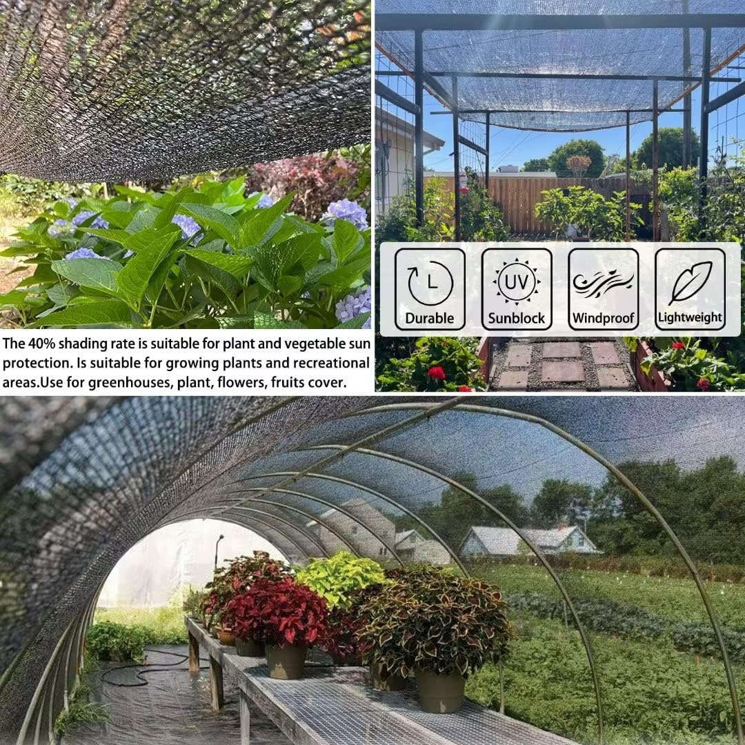 QLOFEI Shade Cloth for Patio, 40-50% Sunblock Mesh Tarp Shade Cloth with Grommets, Sun Shade Cloth for Garden Kennel Chicken Coop Pergola Greenhouse Plants Cover Shade Neting Cover, 4x6 FT
